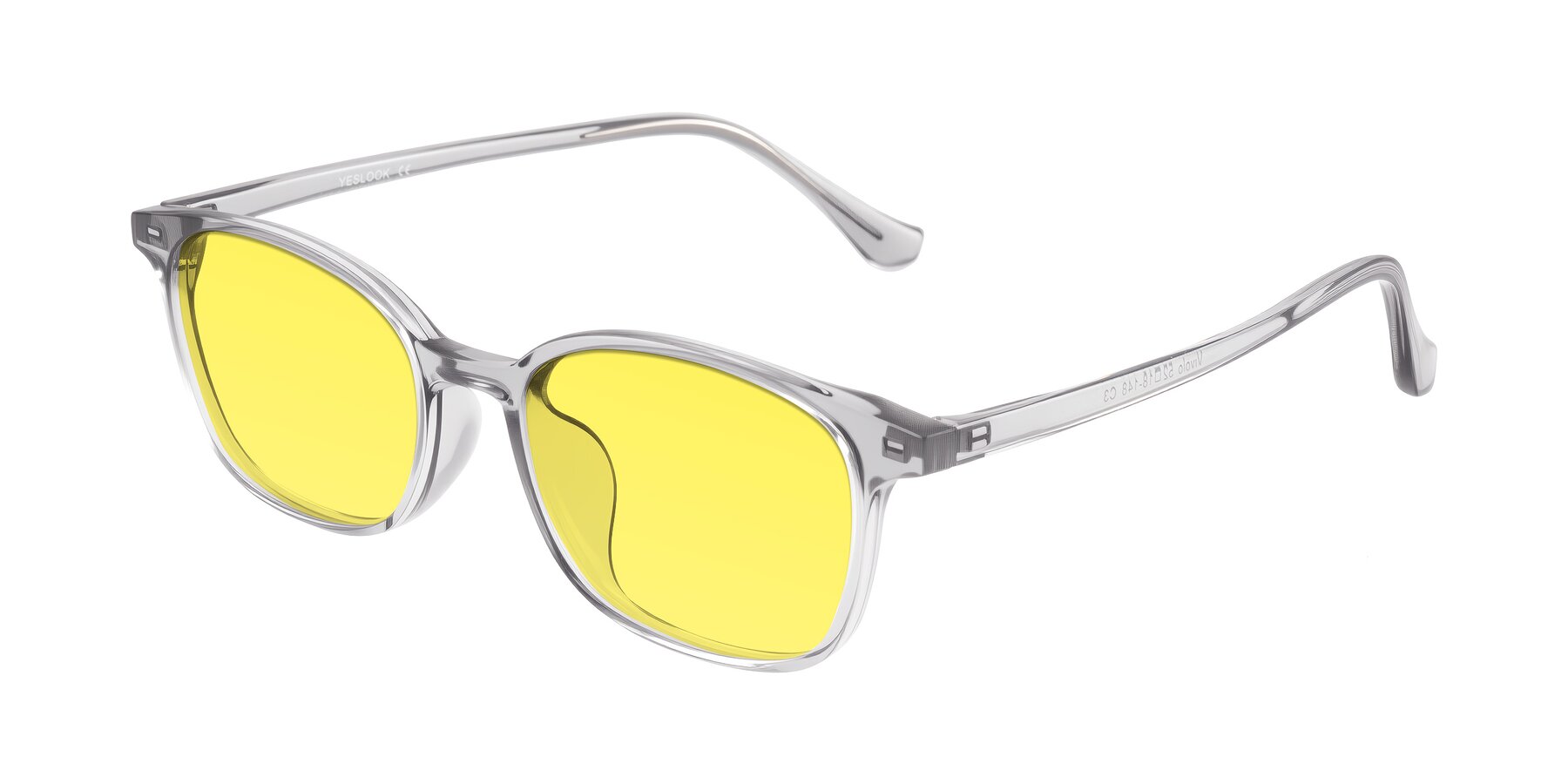 Angle of Vivolo in Transparent Gray with Medium Yellow Tinted Lenses