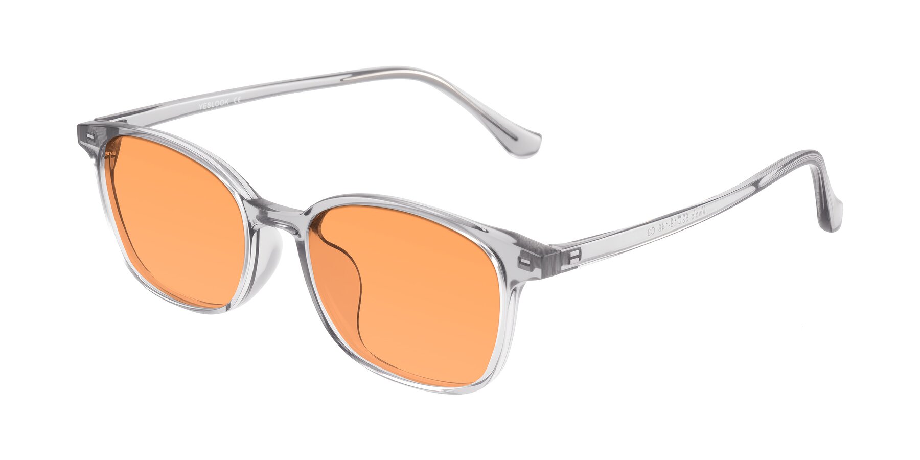 Angle of Vivolo in Transparent Gray with Medium Orange Tinted Lenses