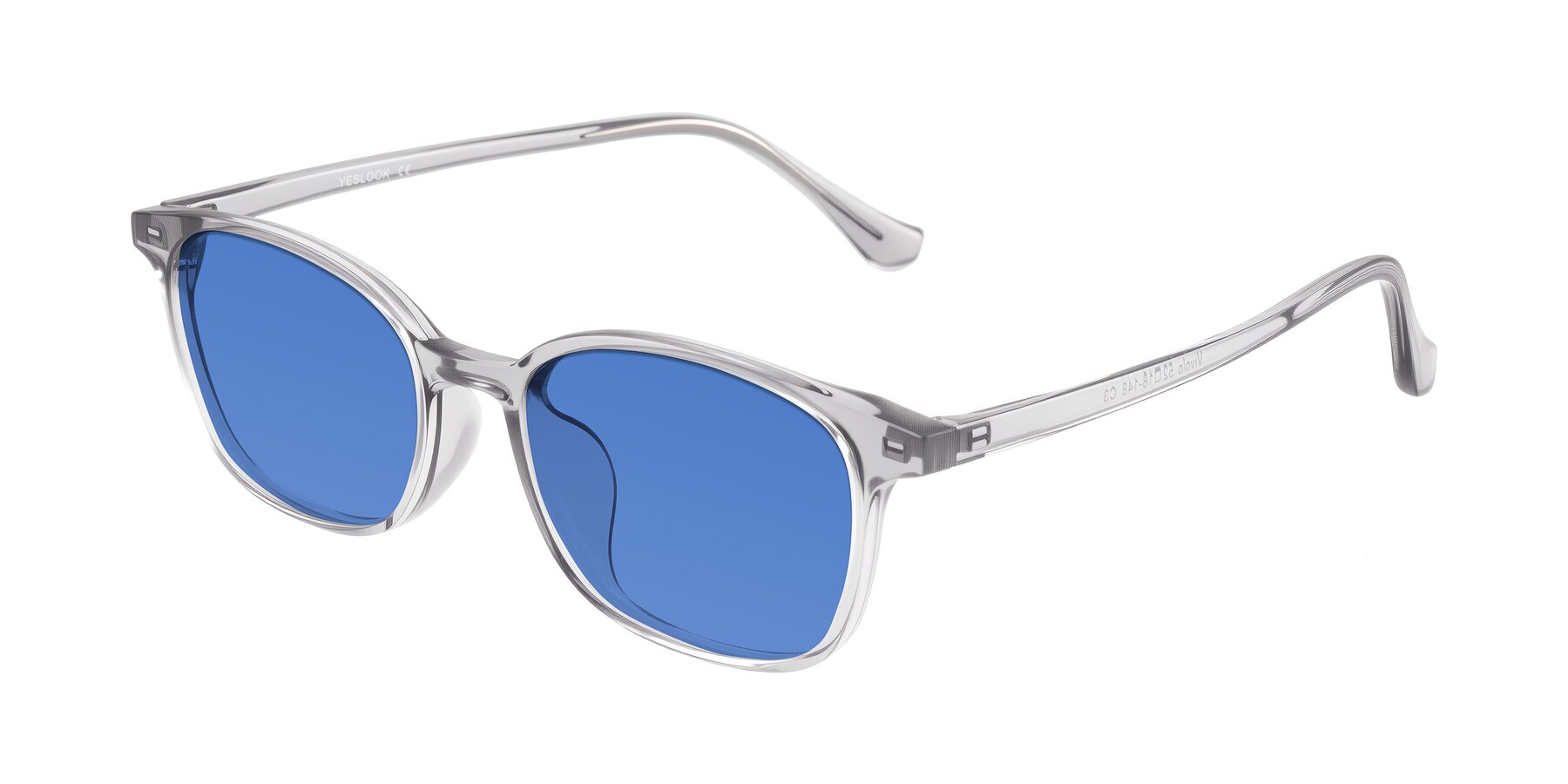 Angle of Vivolo in Transparent Gray with Blue Tinted Lenses
