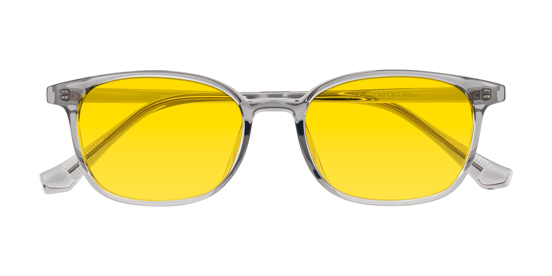 Folded Front of Vivolo in Transparent Gray with Yellow Tinted Lenses