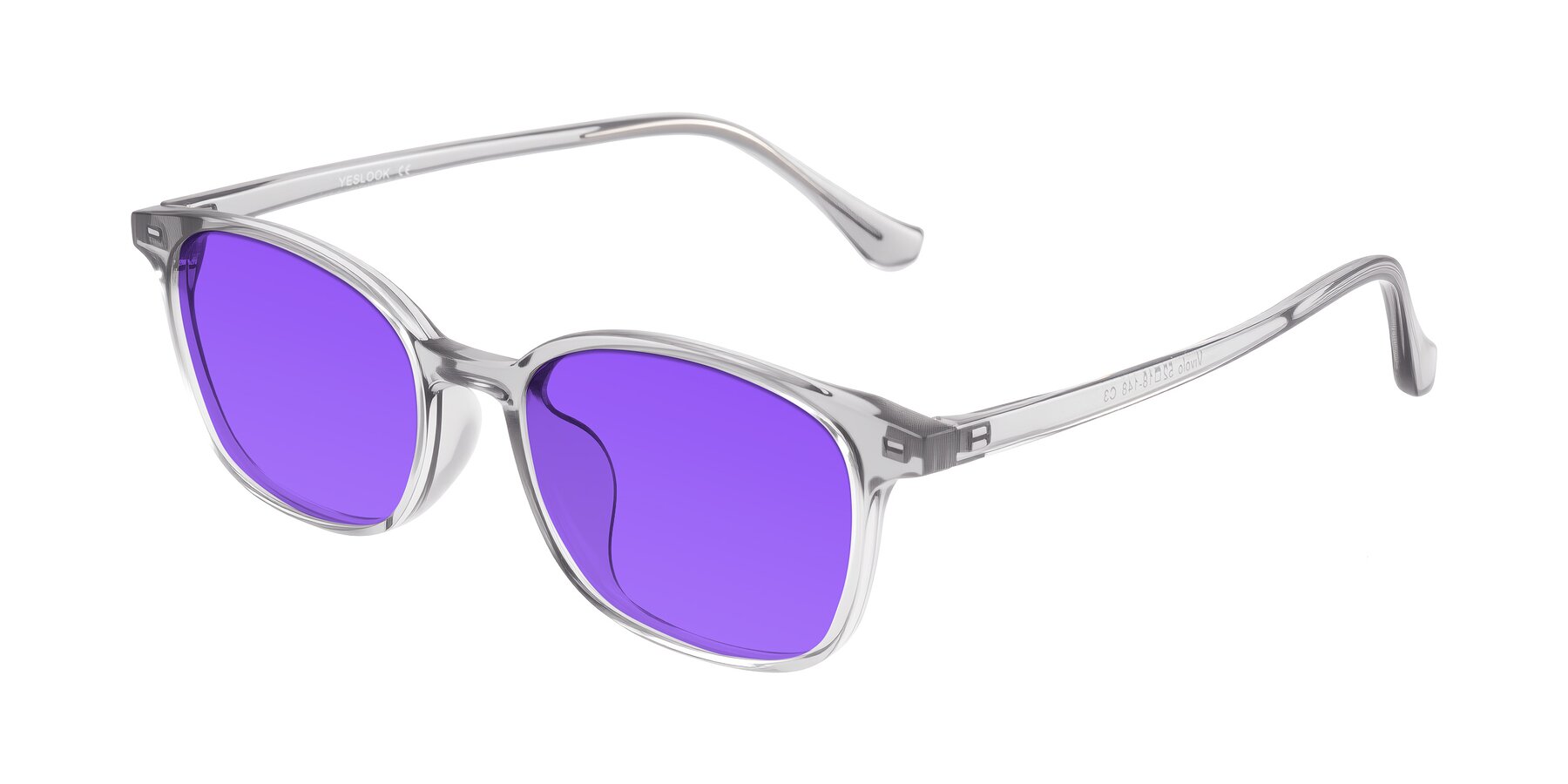 Angle of Vivolo in Transparent Gray with Purple Tinted Lenses