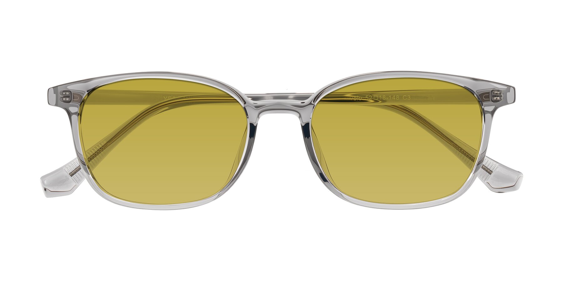 Folded Front of Vivolo in Transparent Gray with Champagne Tinted Lenses