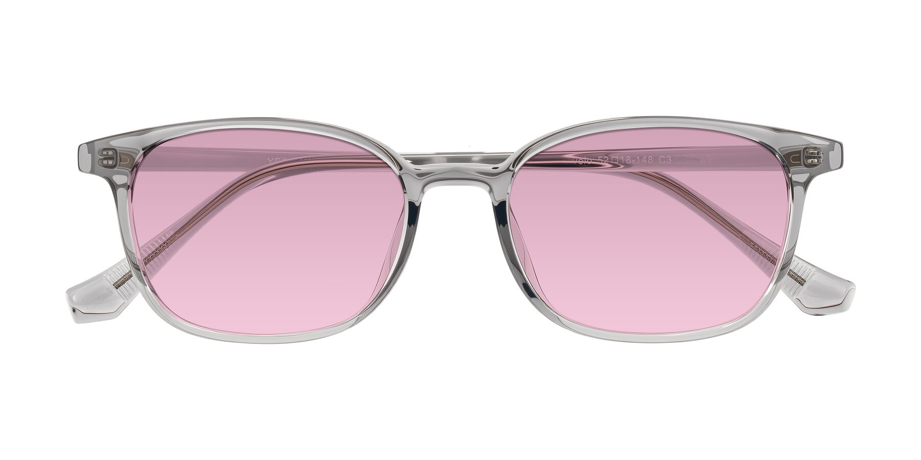 Folded Front of Vivolo in Transparent Gray with Light Wine Tinted Lenses