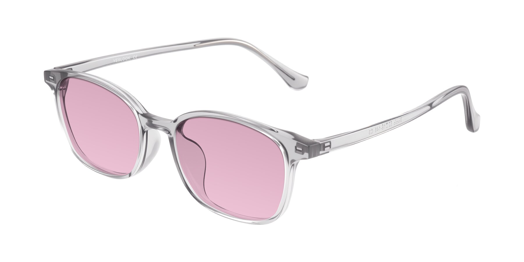Angle of Vivolo in Transparent Gray with Light Wine Tinted Lenses
