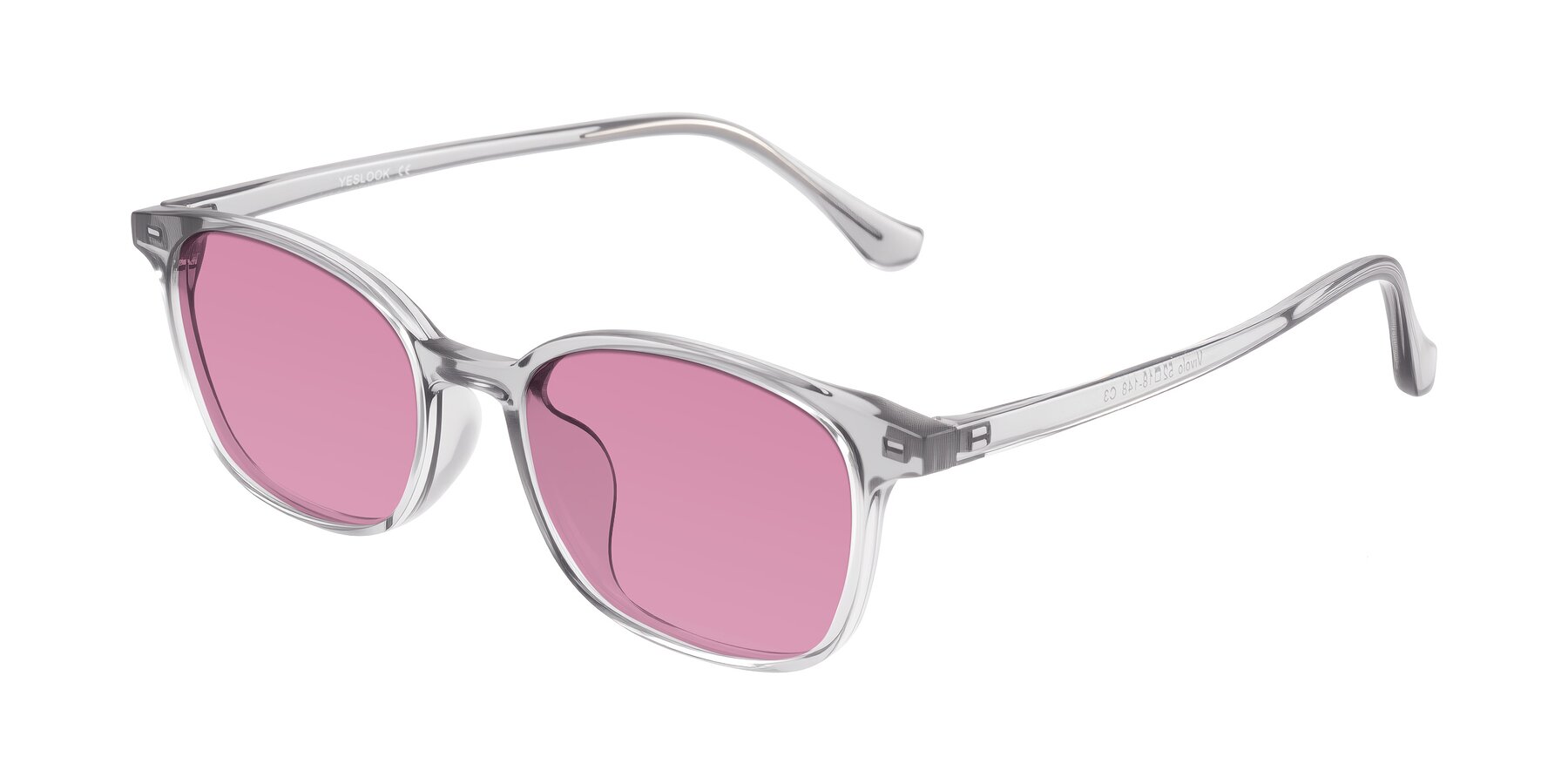 Angle of Vivolo in Transparent Gray with Medium Wine Tinted Lenses