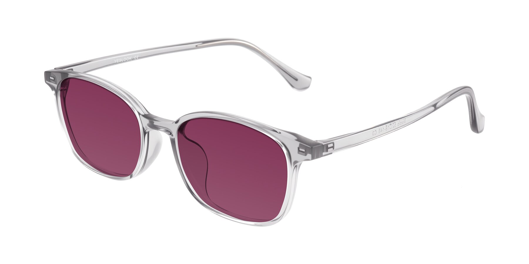 Angle of Vivolo in Transparent Gray with Wine Tinted Lenses