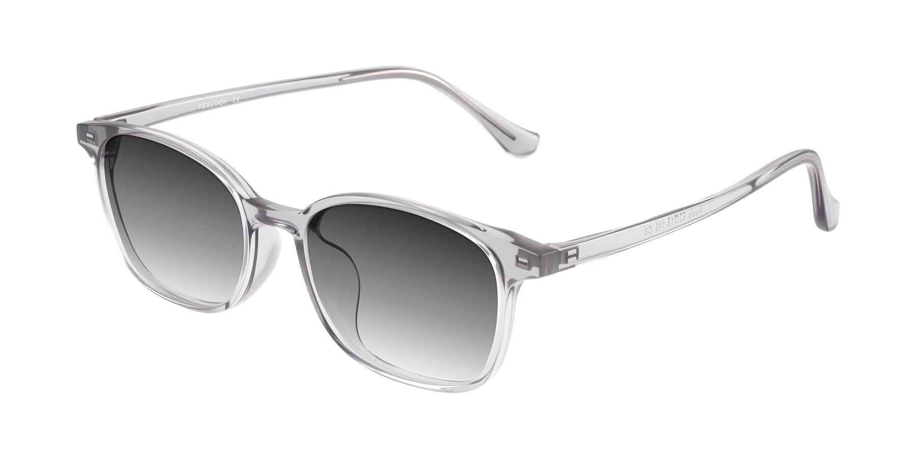 Angle of Vivolo in Transparent Gray with Gray Gradient Lenses