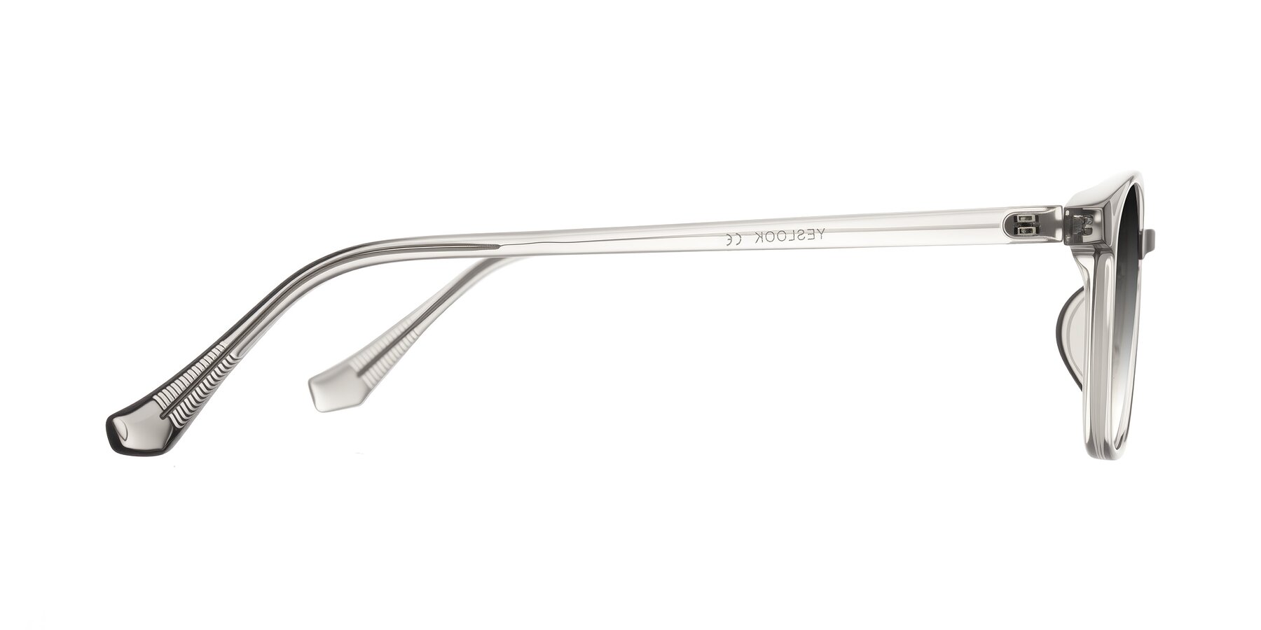 Side of Vivolo in Transparent Gray with Gray Gradient Lenses