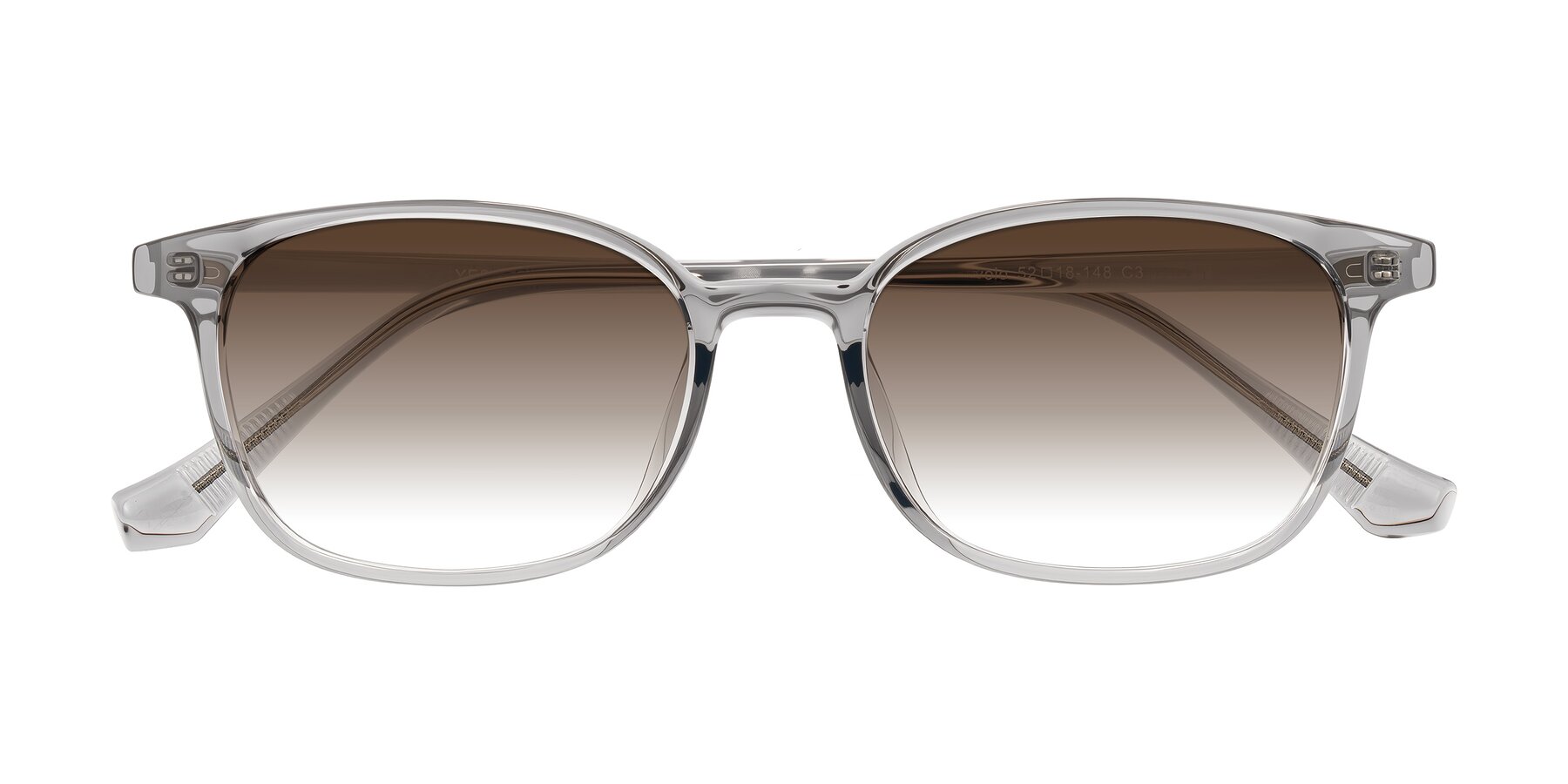 Folded Front of Vivolo in Transparent Gray with Brown Gradient Lenses