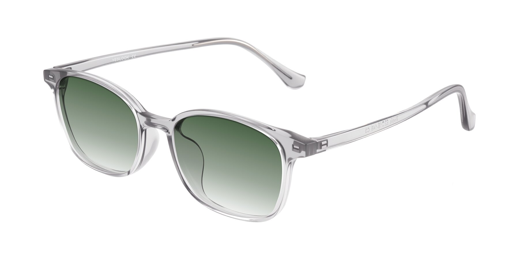 Angle of Vivolo in Transparent Gray with Green Gradient Lenses