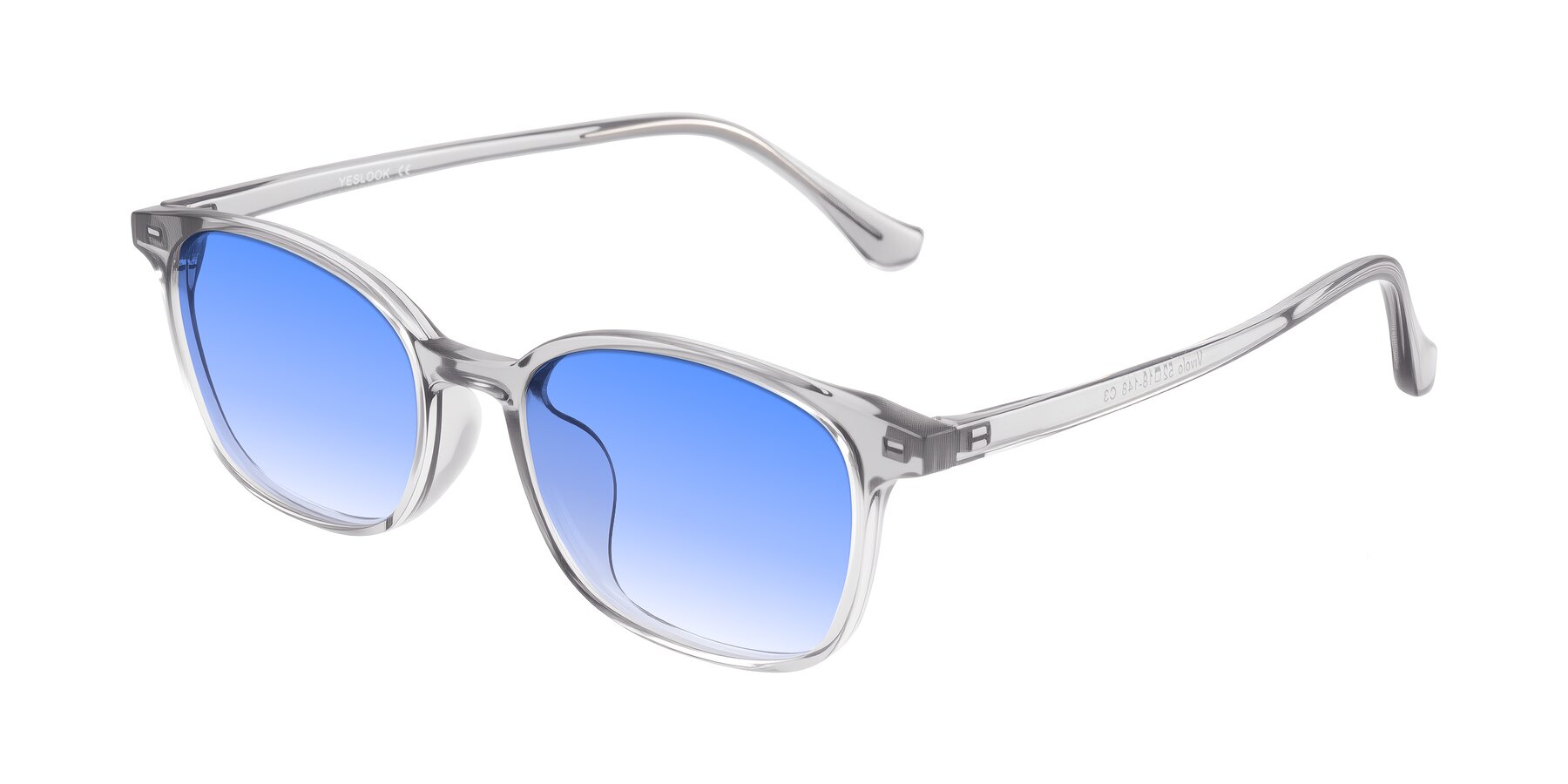 Angle of Vivolo in Transparent Gray with Blue Gradient Lenses