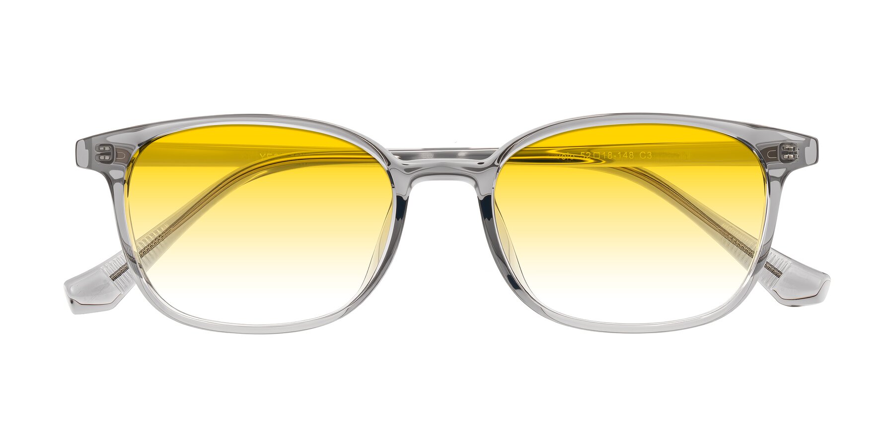 Folded Front of Vivolo in Transparent Gray with Yellow Gradient Lenses