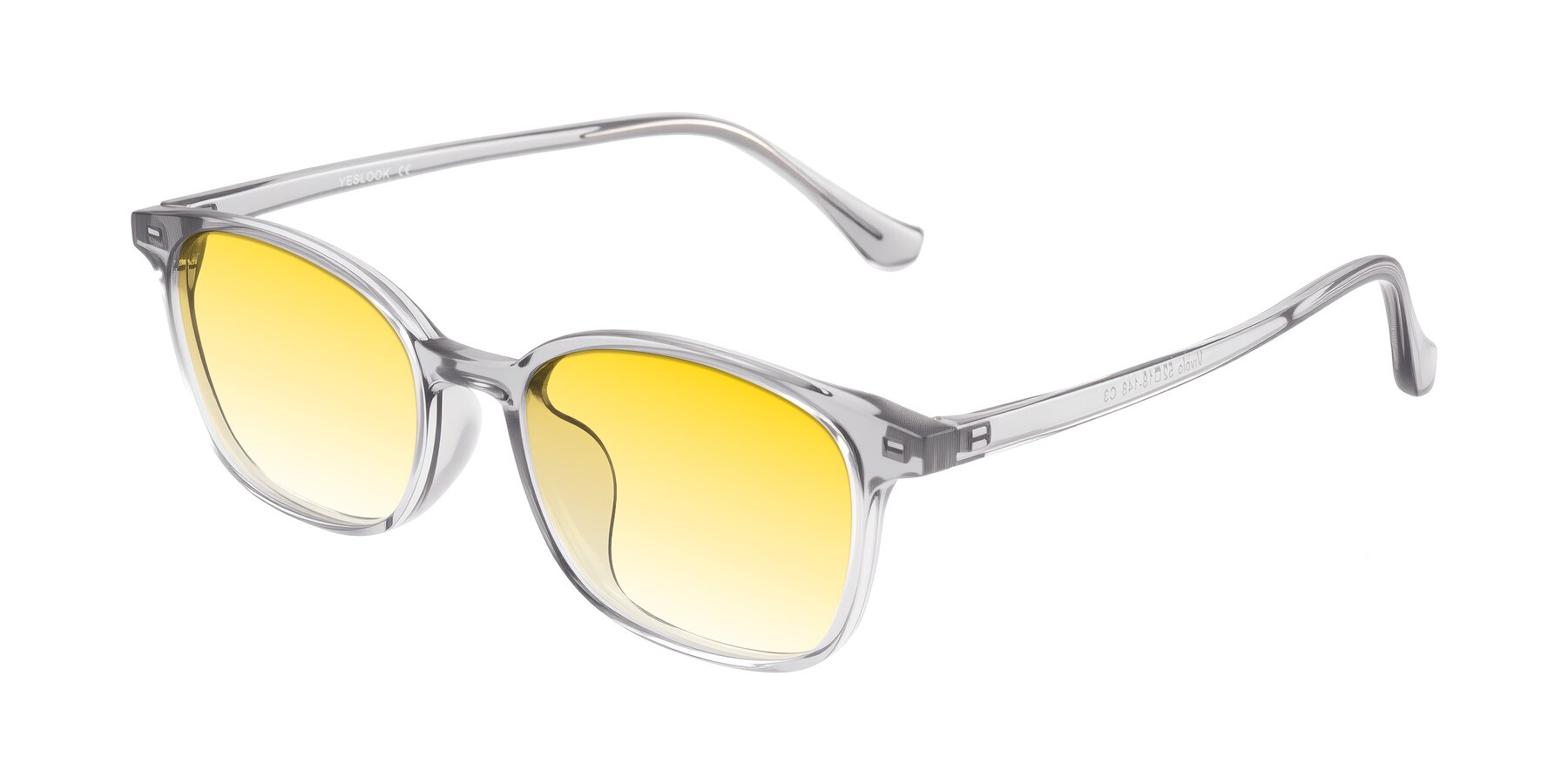 Angle of Vivolo in Transparent Gray with Yellow Gradient Lenses