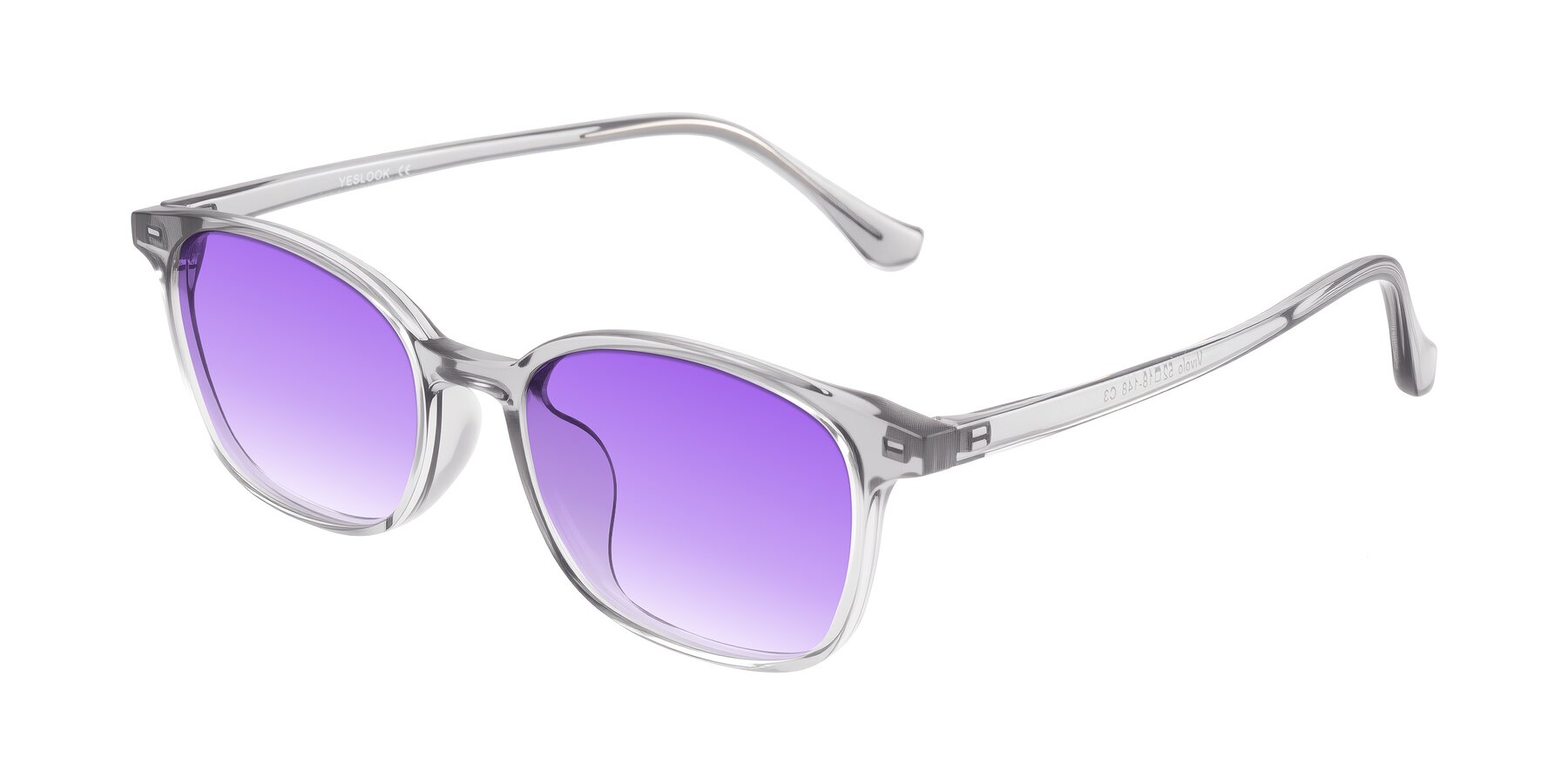 Angle of Vivolo in Transparent Gray with Purple Gradient Lenses