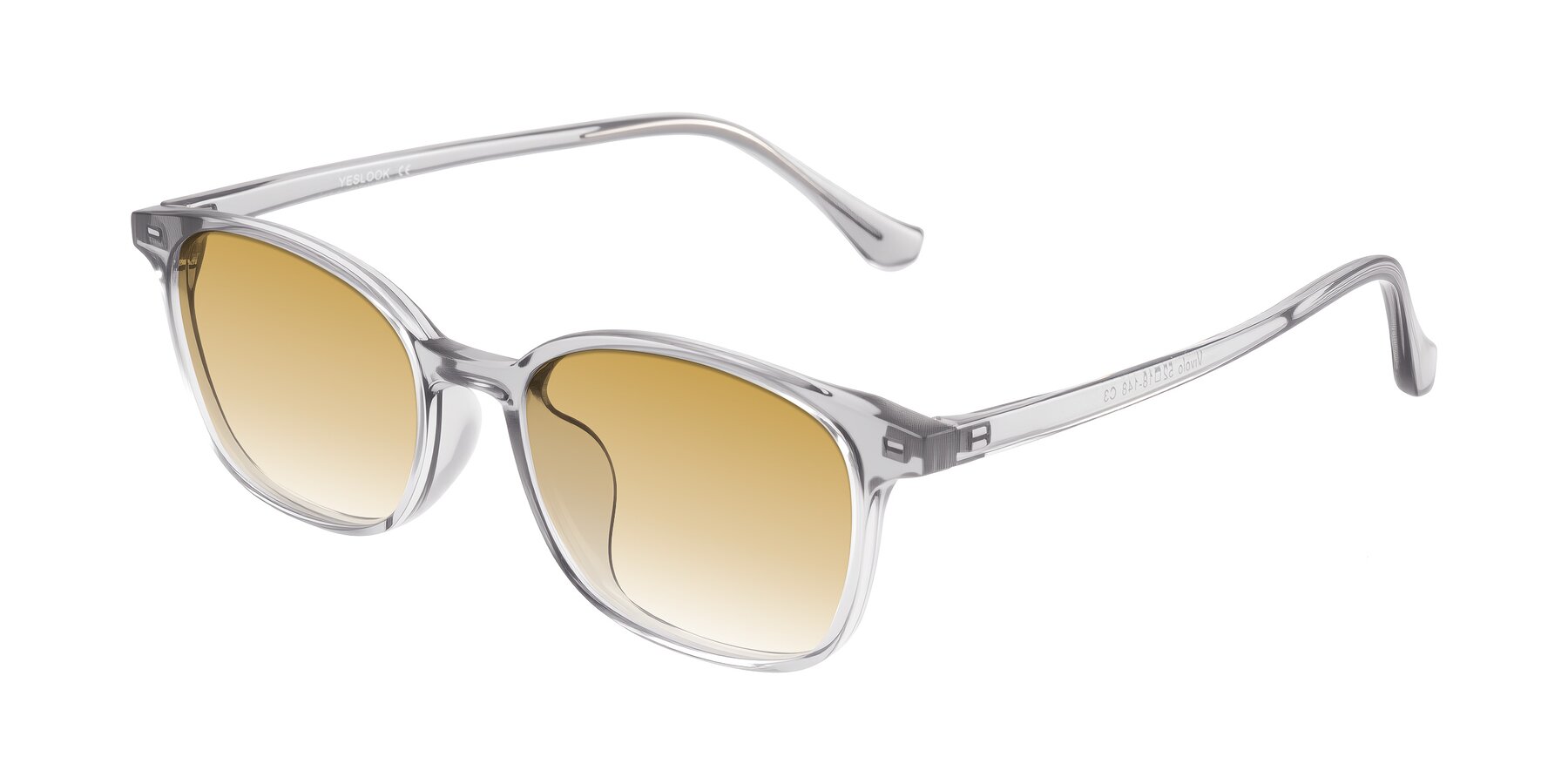 Angle of Vivolo in Transparent Gray with Champagne Gradient Lenses