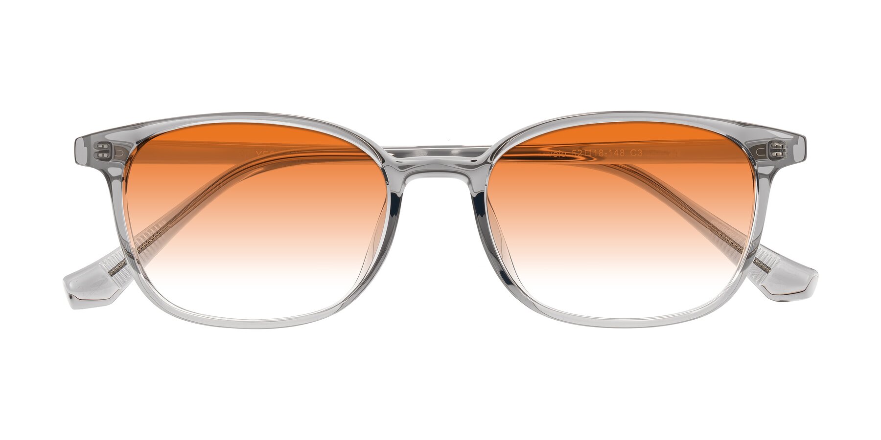 Folded Front of Vivolo in Transparent Gray with Orange Gradient Lenses