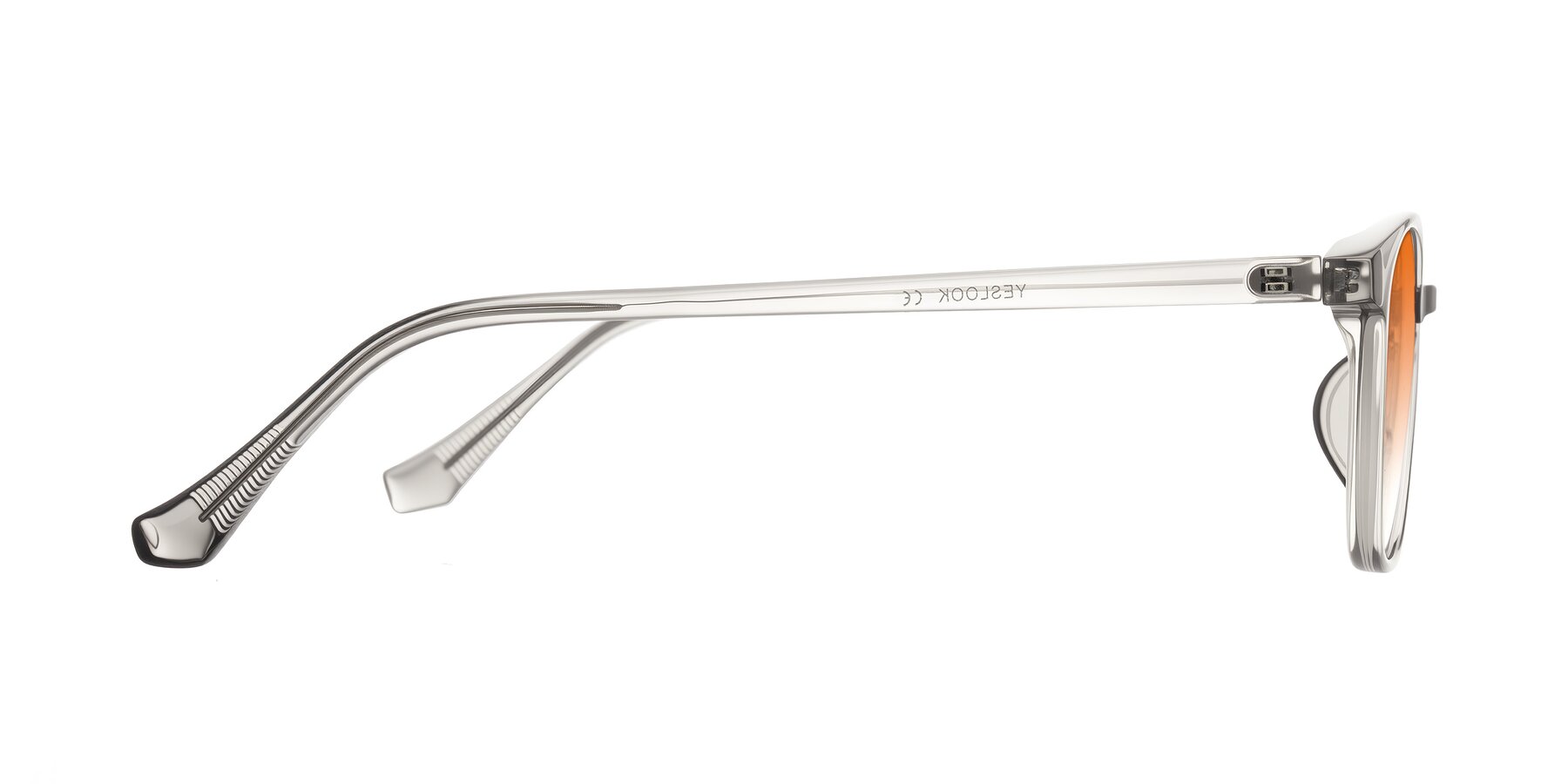 Side of Vivolo in Transparent Gray with Orange Gradient Lenses