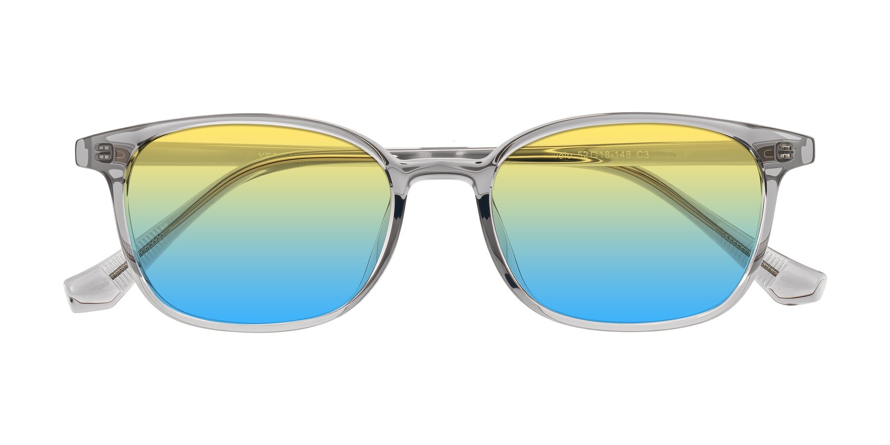 Folded Front of Vivolo in Transparent Gray with Yellow / Blue Gradient Lenses