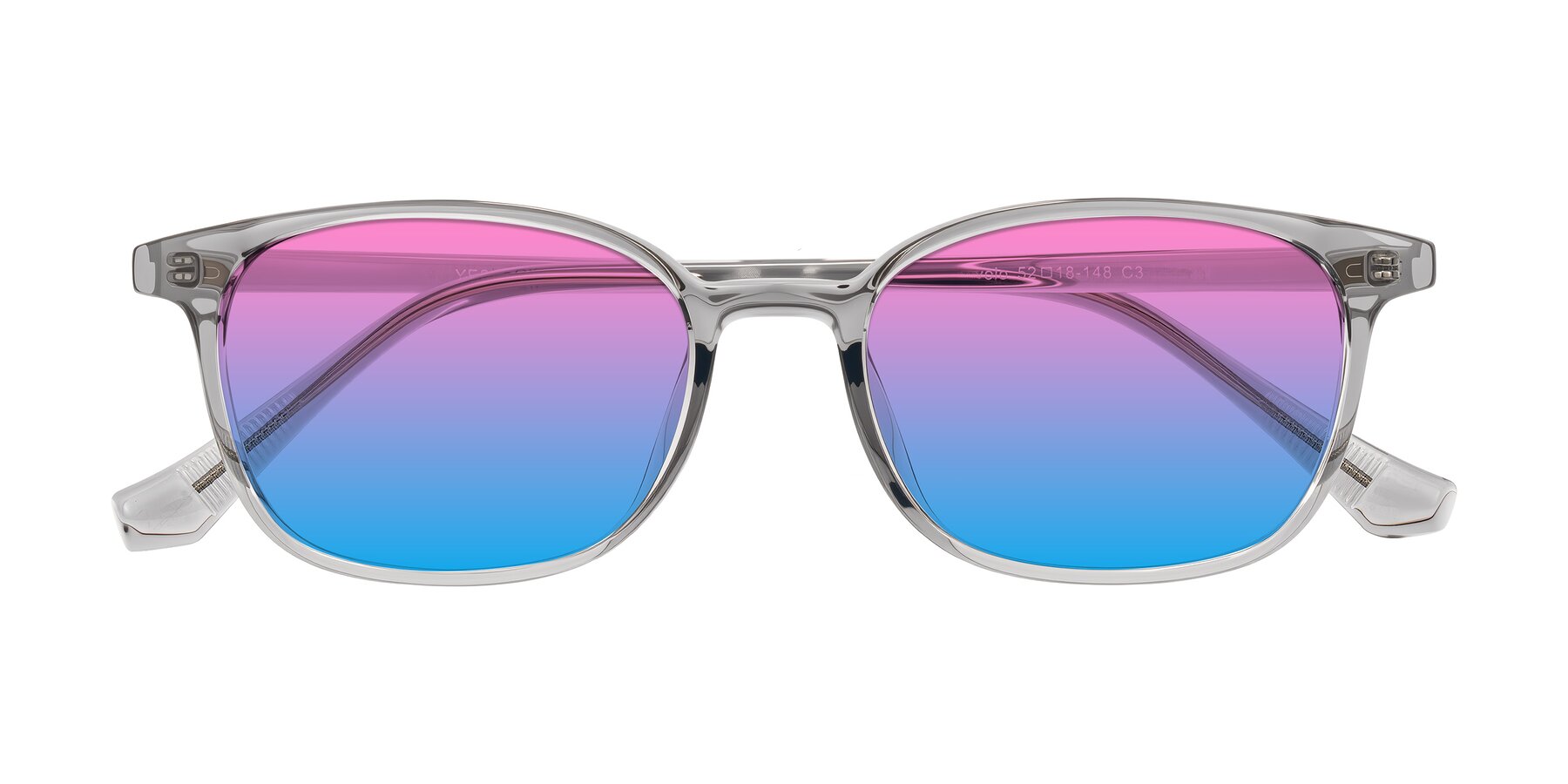 Folded Front of Vivolo in Transparent Gray with Pink / Blue Gradient Lenses