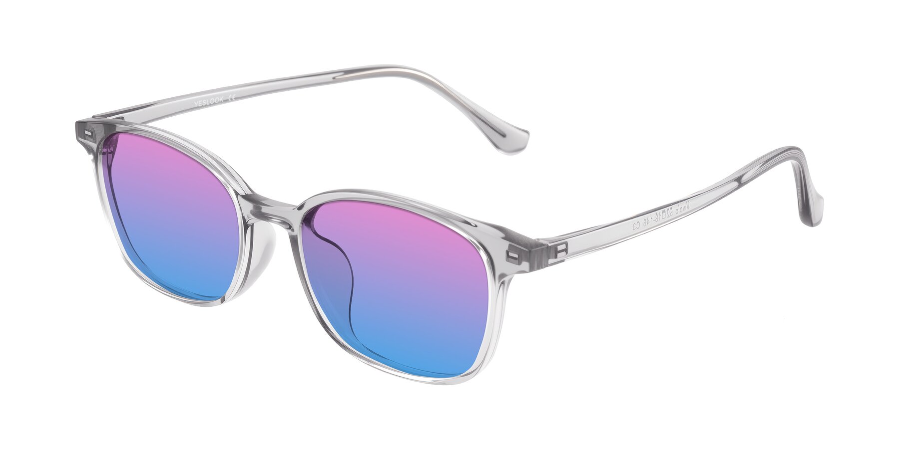 Angle of Vivolo in Transparent Gray with Pink / Blue Gradient Lenses