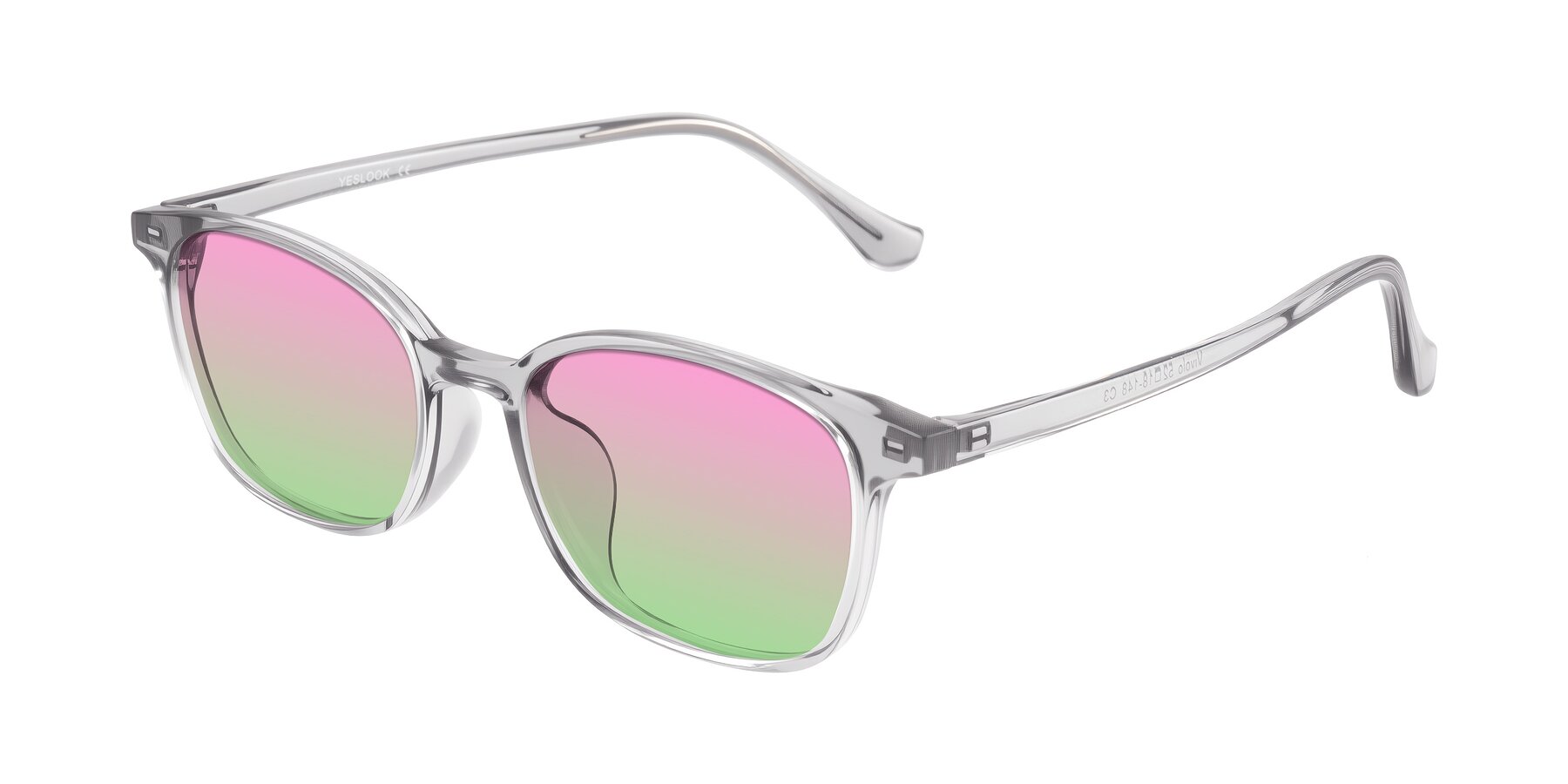 Angle of Vivolo in Transparent Gray with Pink / Green Gradient Lenses