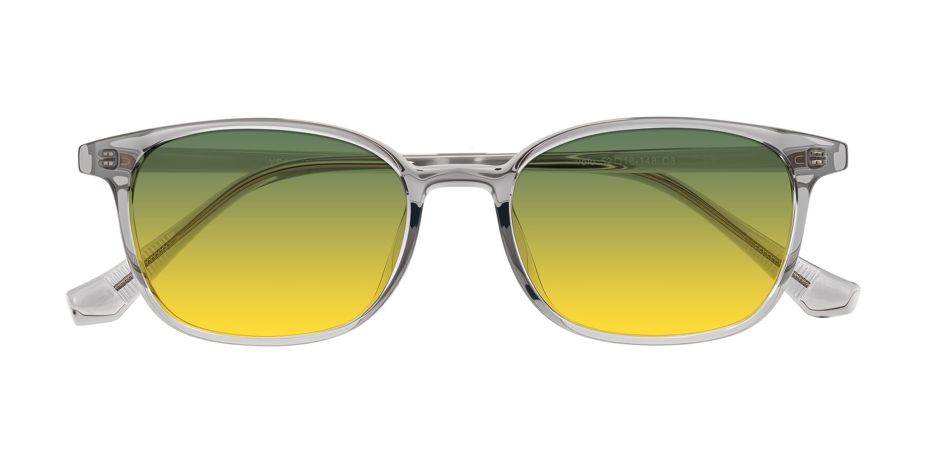 Folded Front of Vivolo in Transparent Gray with Green / Yellow Gradient Lenses