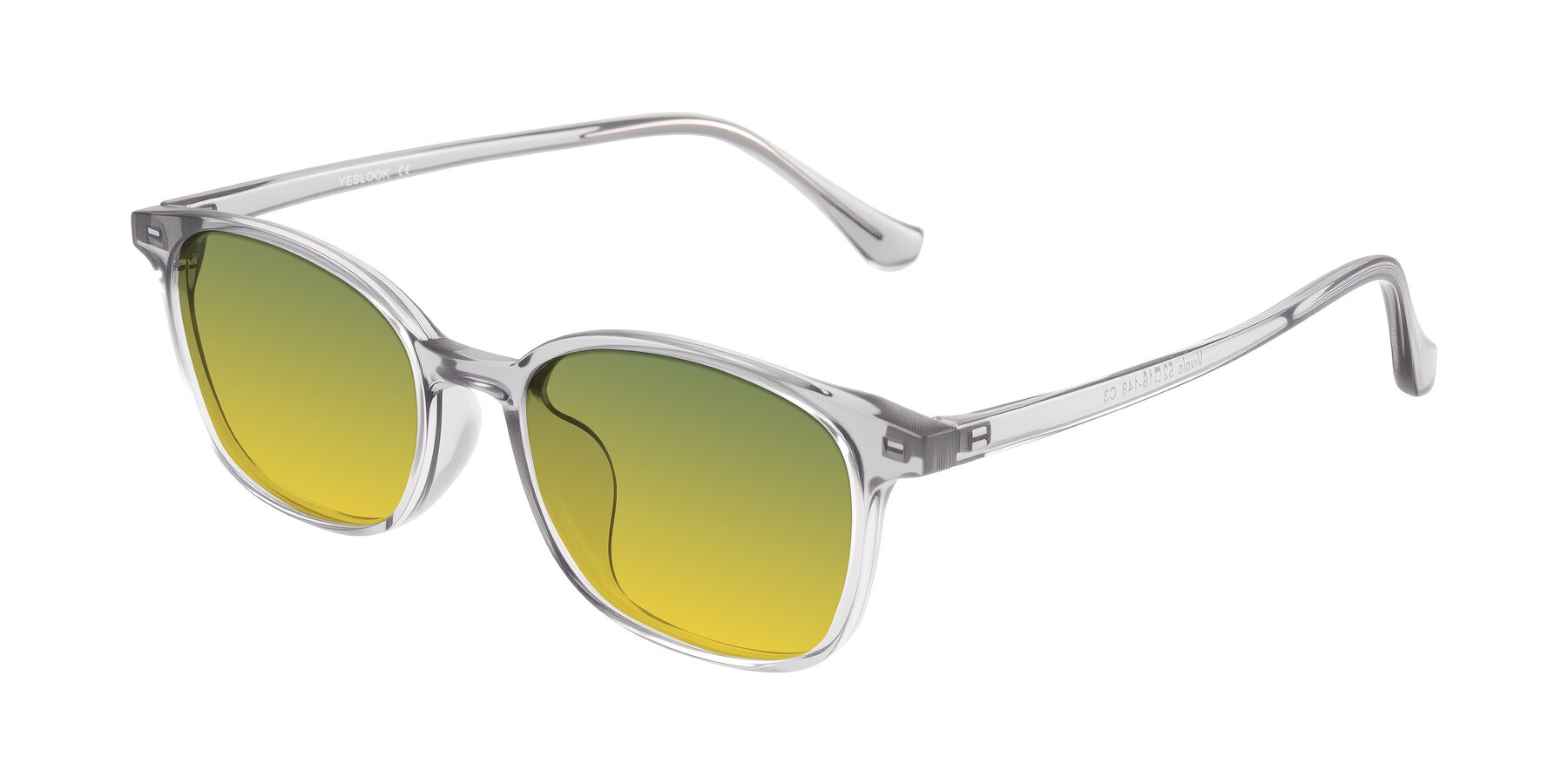 Angle of Vivolo in Transparent Gray with Green / Yellow Gradient Lenses