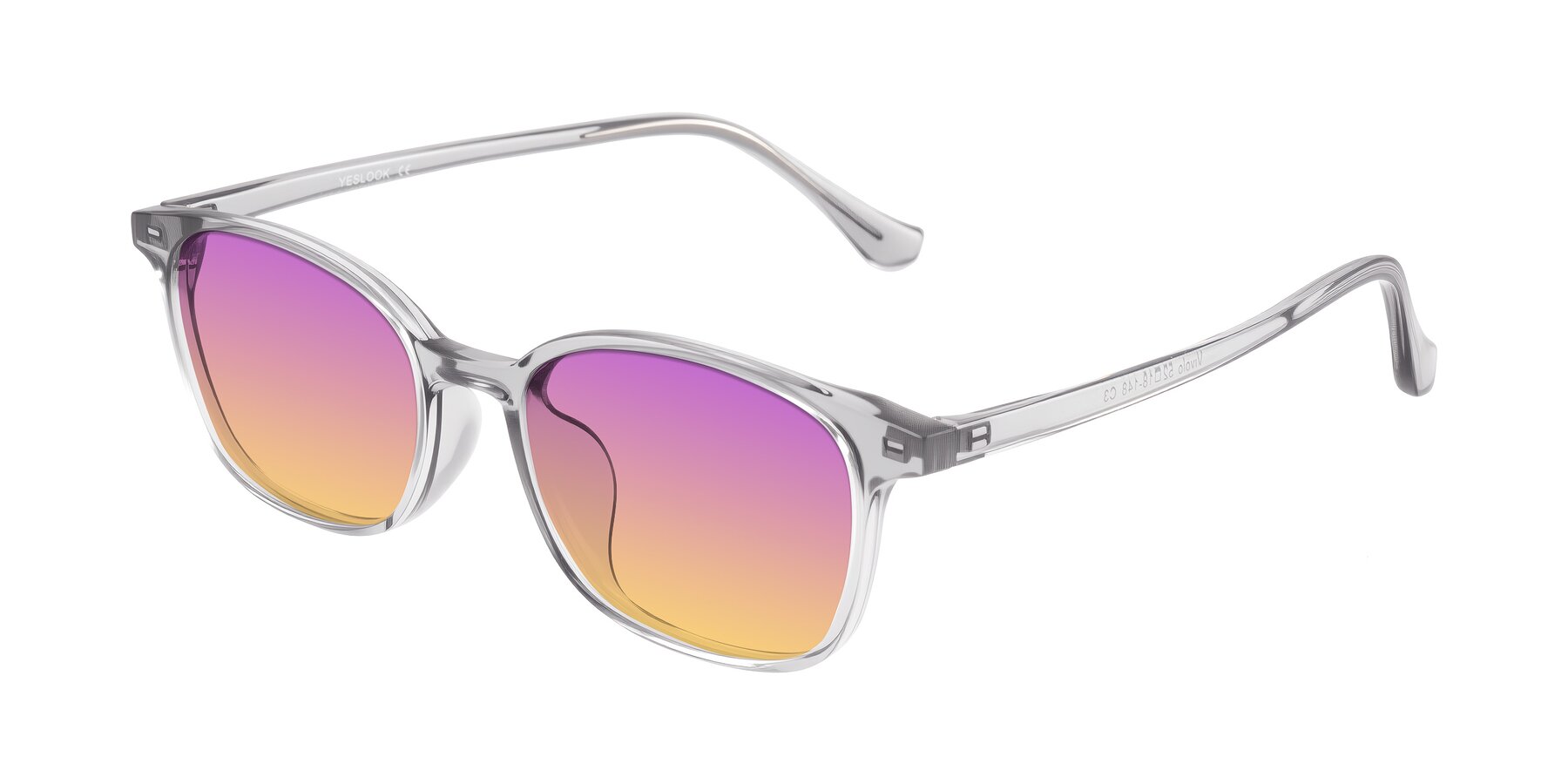 Angle of Vivolo in Transparent Gray with Purple / Yellow Gradient Lenses