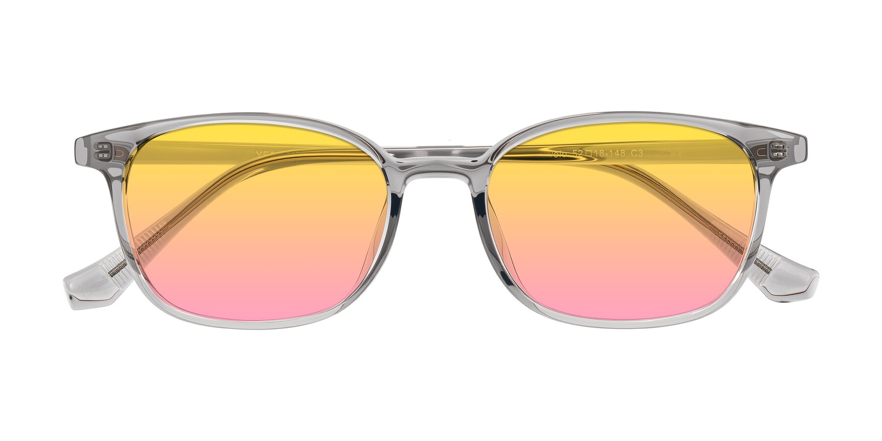Folded Front of Vivolo in Transparent Gray with Yellow / Pink Gradient Lenses