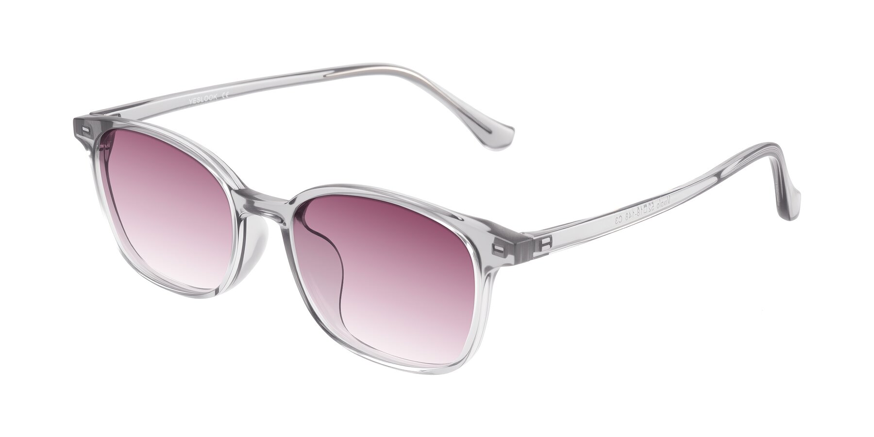 Angle of Vivolo in Transparent Gray with Wine Gradient Lenses