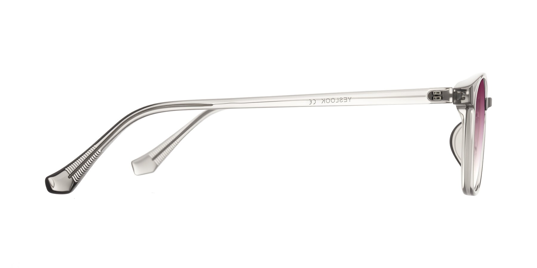 Side of Vivolo in Transparent Gray with Wine Gradient Lenses