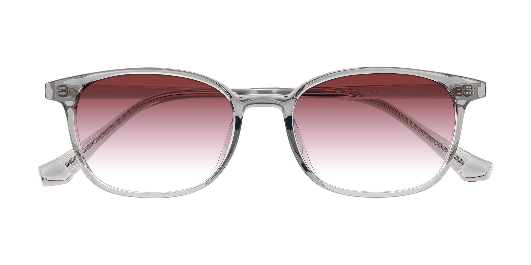 Folded Front of Vivolo in Transparent Gray with Garnet Gradient Lenses