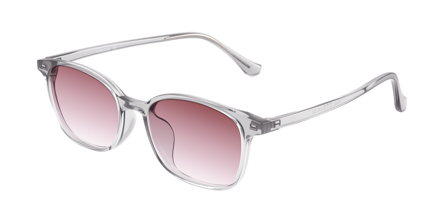 Angle of Vivolo in Transparent Gray with Garnet Gradient Lenses