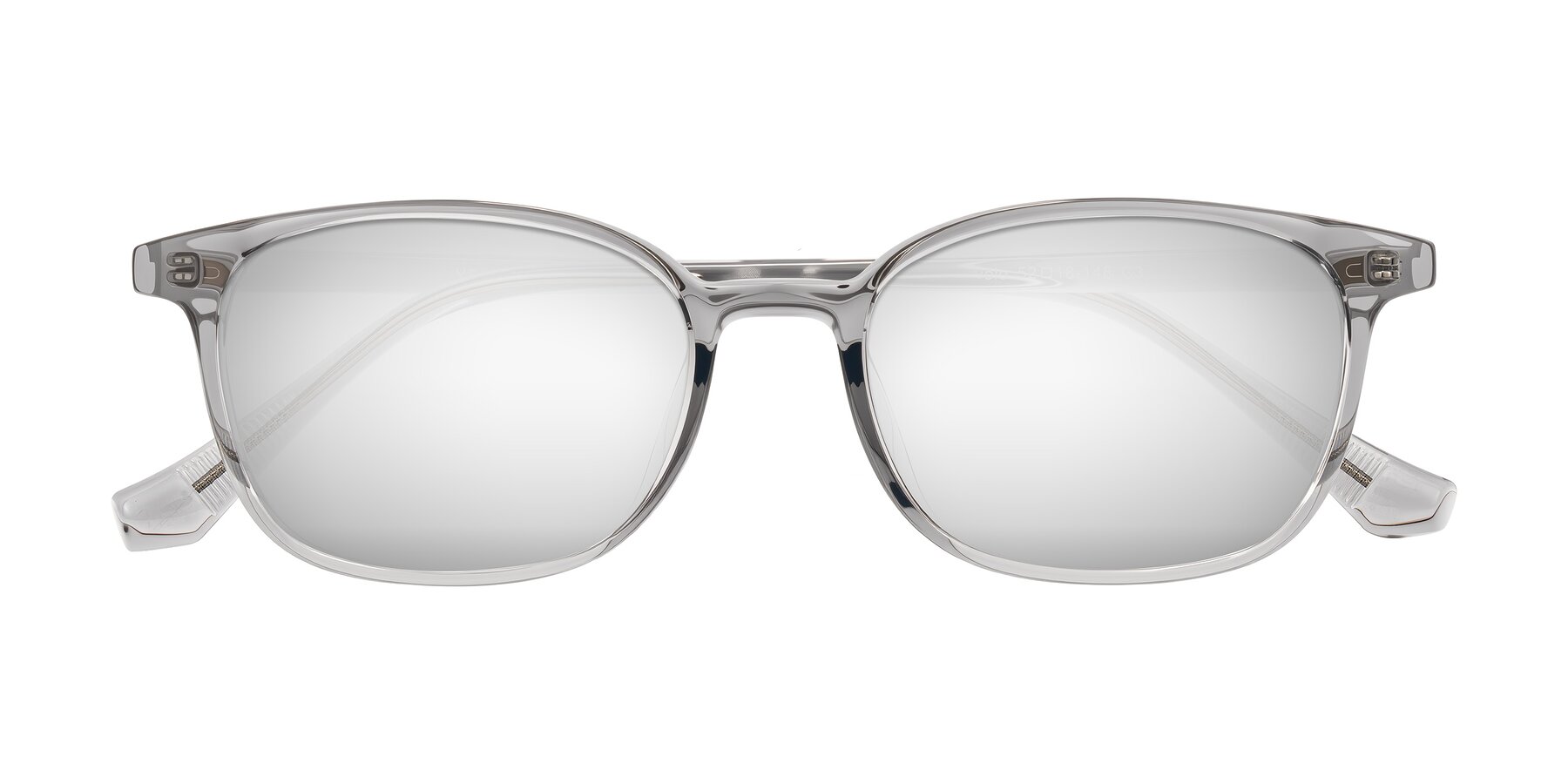Folded Front of Vivolo in Transparent Gray with Silver Mirrored Lenses