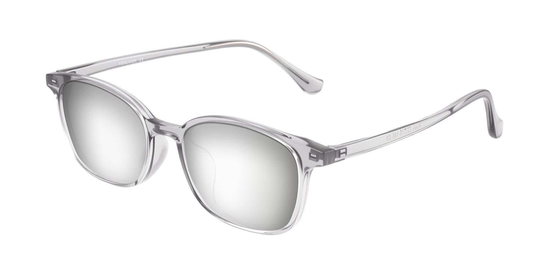 Angle of Vivolo in Transparent Gray with Silver Mirrored Lenses