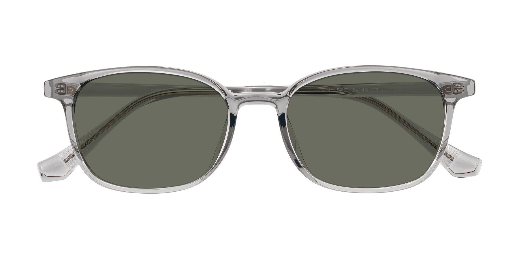 Folded Front of Vivolo in Transparent Gray with Gray Polarized Lenses