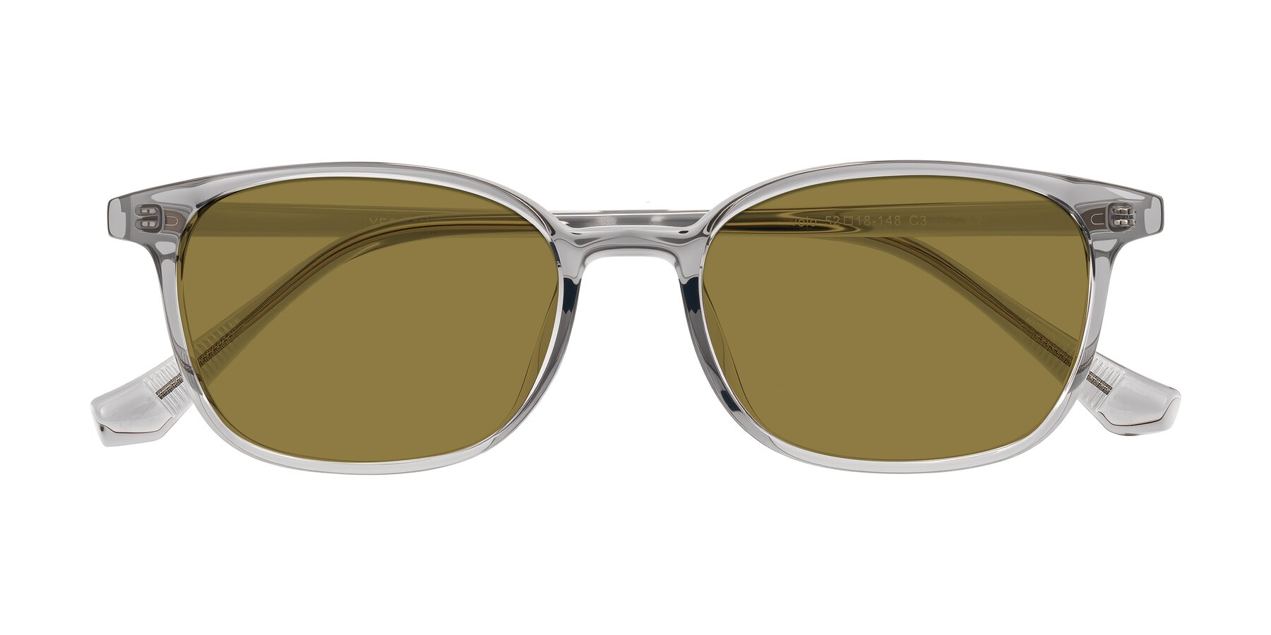 Folded Front of Vivolo in Transparent Gray with Brown Polarized Lenses