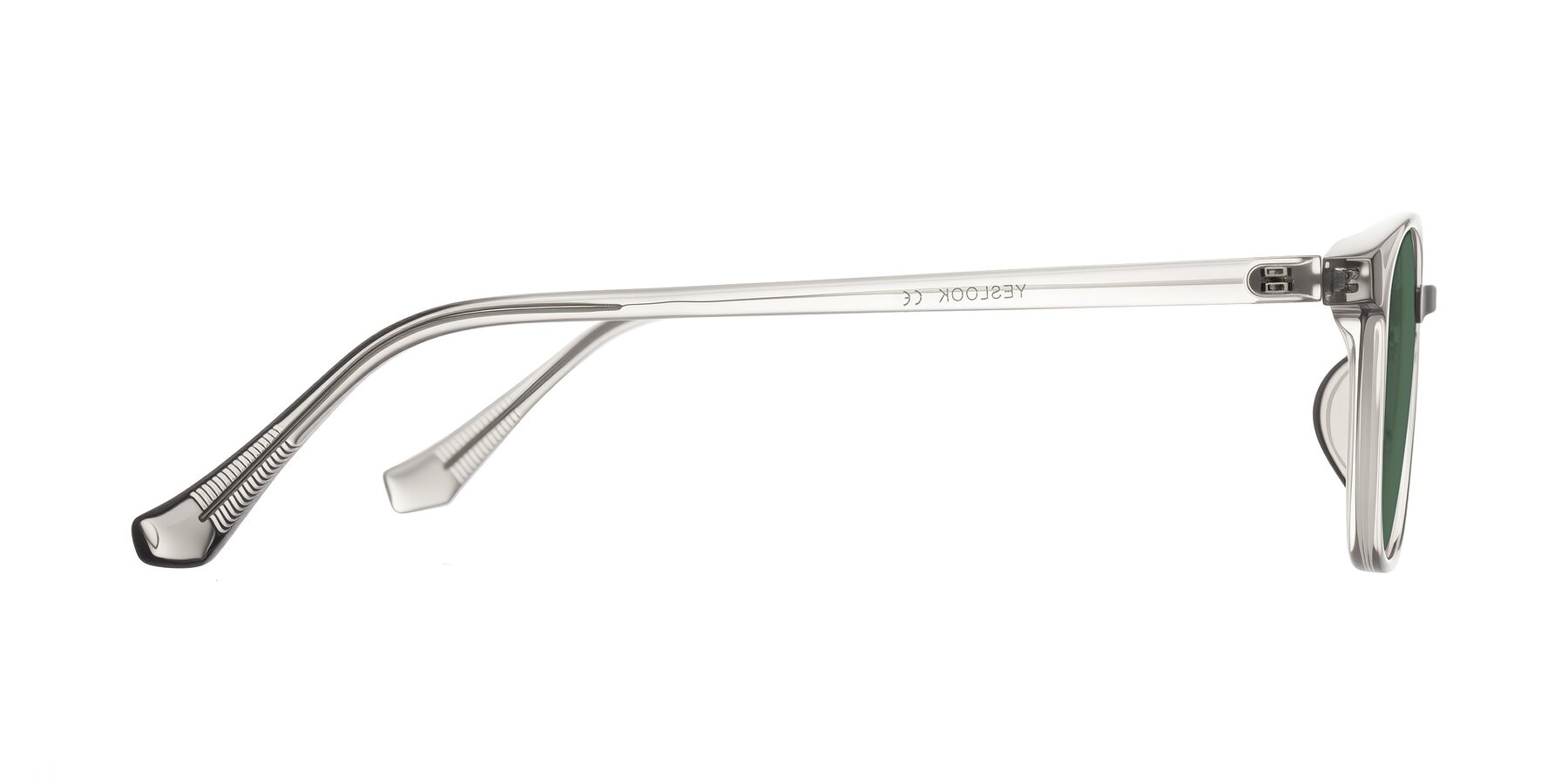 Side of Vivolo in Transparent Gray with Green Polarized Lenses