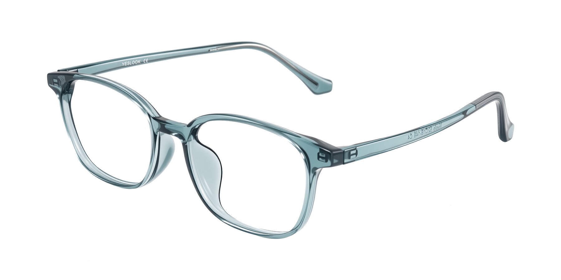Angle of Vivolo in Water Blue with Clear Eyeglass Lenses