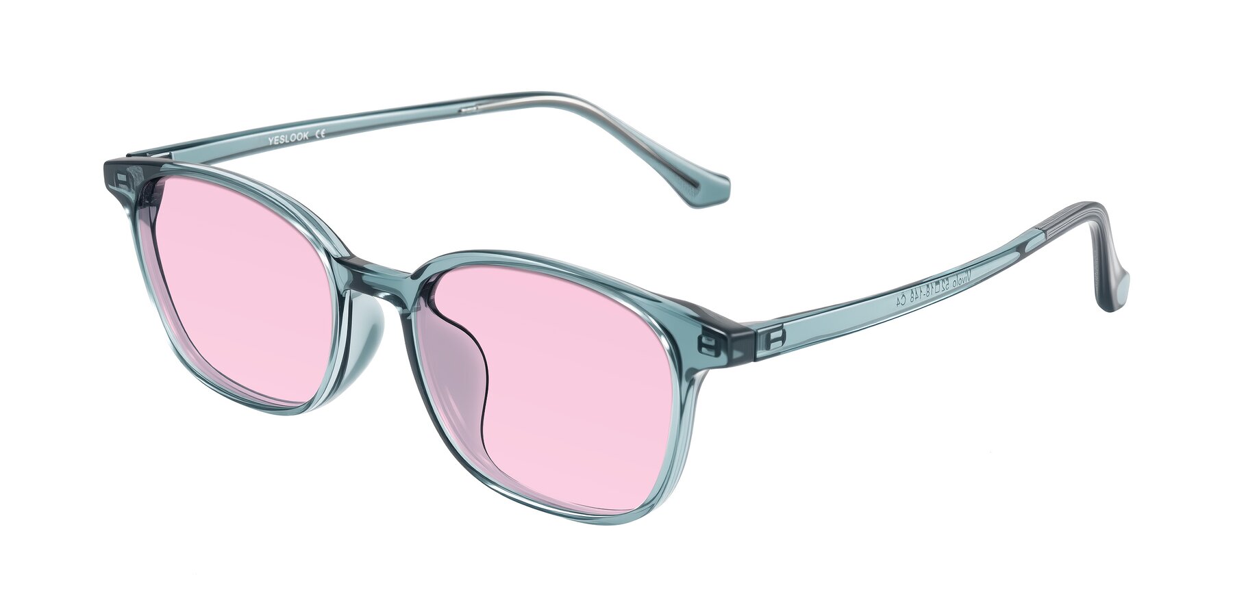 Angle of Vivolo in Water Blue with Light Pink Tinted Lenses