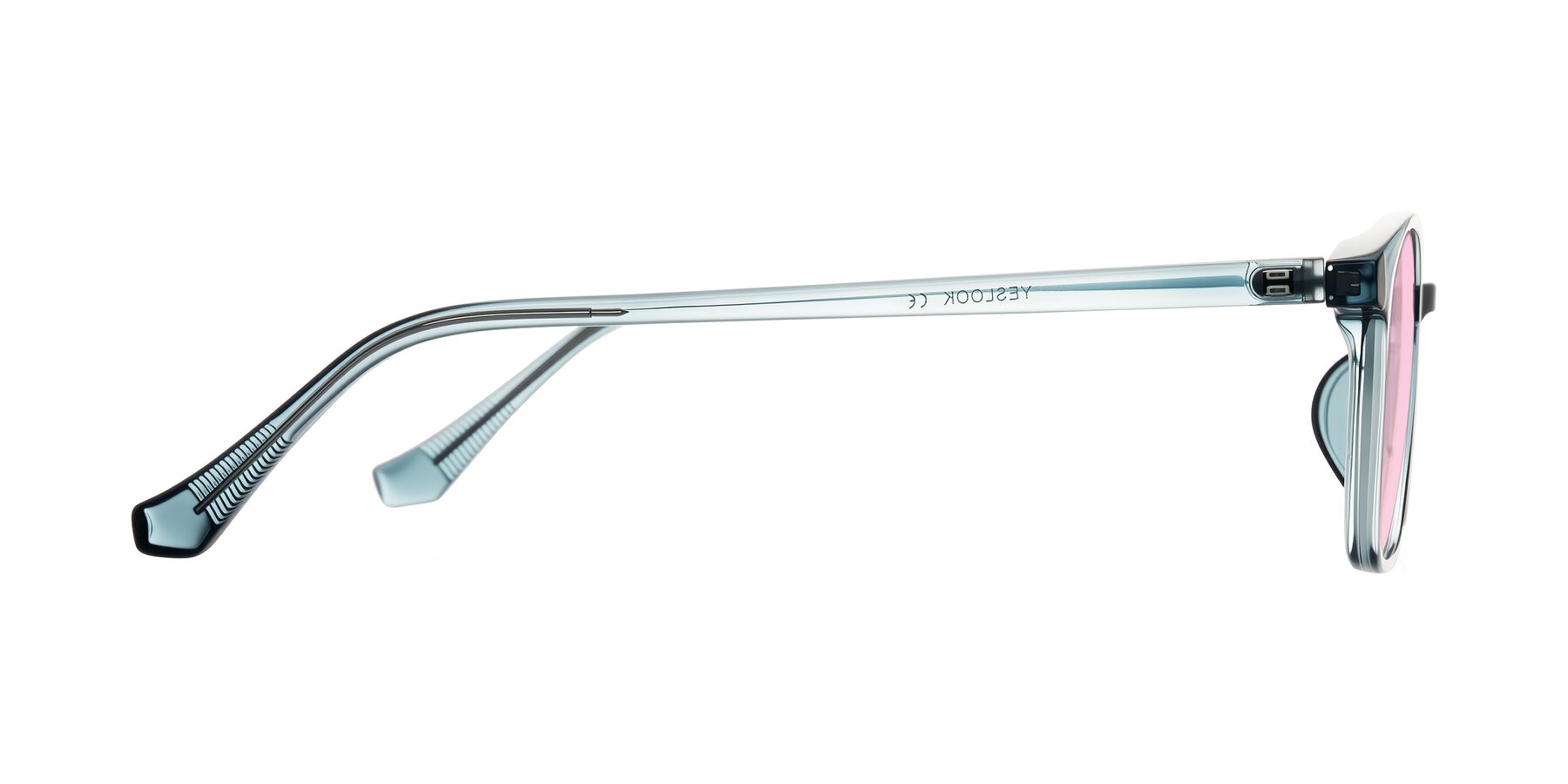 Side of Vivolo in Water Blue with Light Pink Tinted Lenses