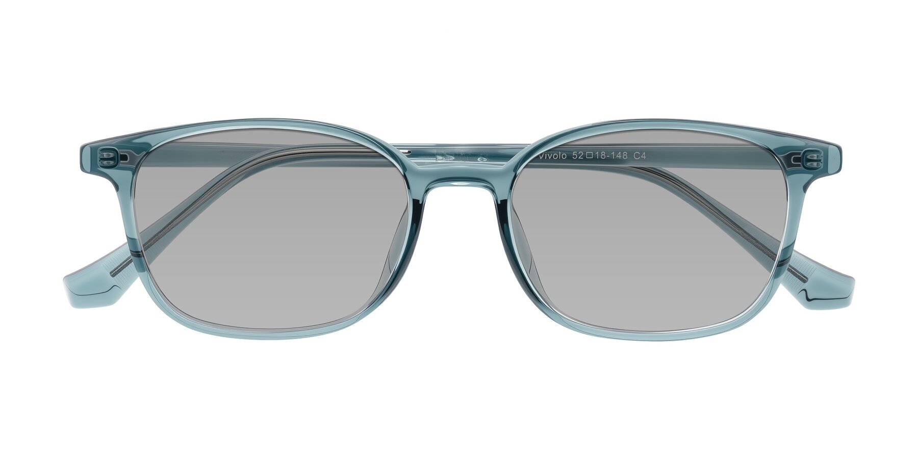 Folded Front of Vivolo in Water Blue with Light Gray Tinted Lenses
