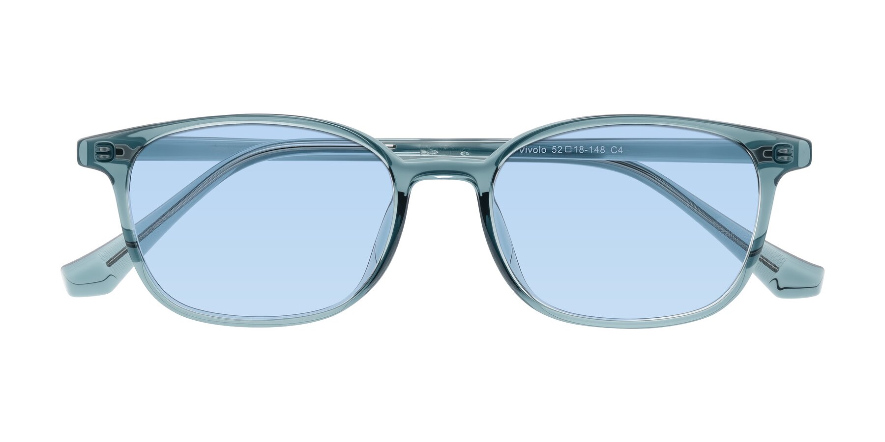 Folded Front of Vivolo in Water Blue with Light Blue Tinted Lenses