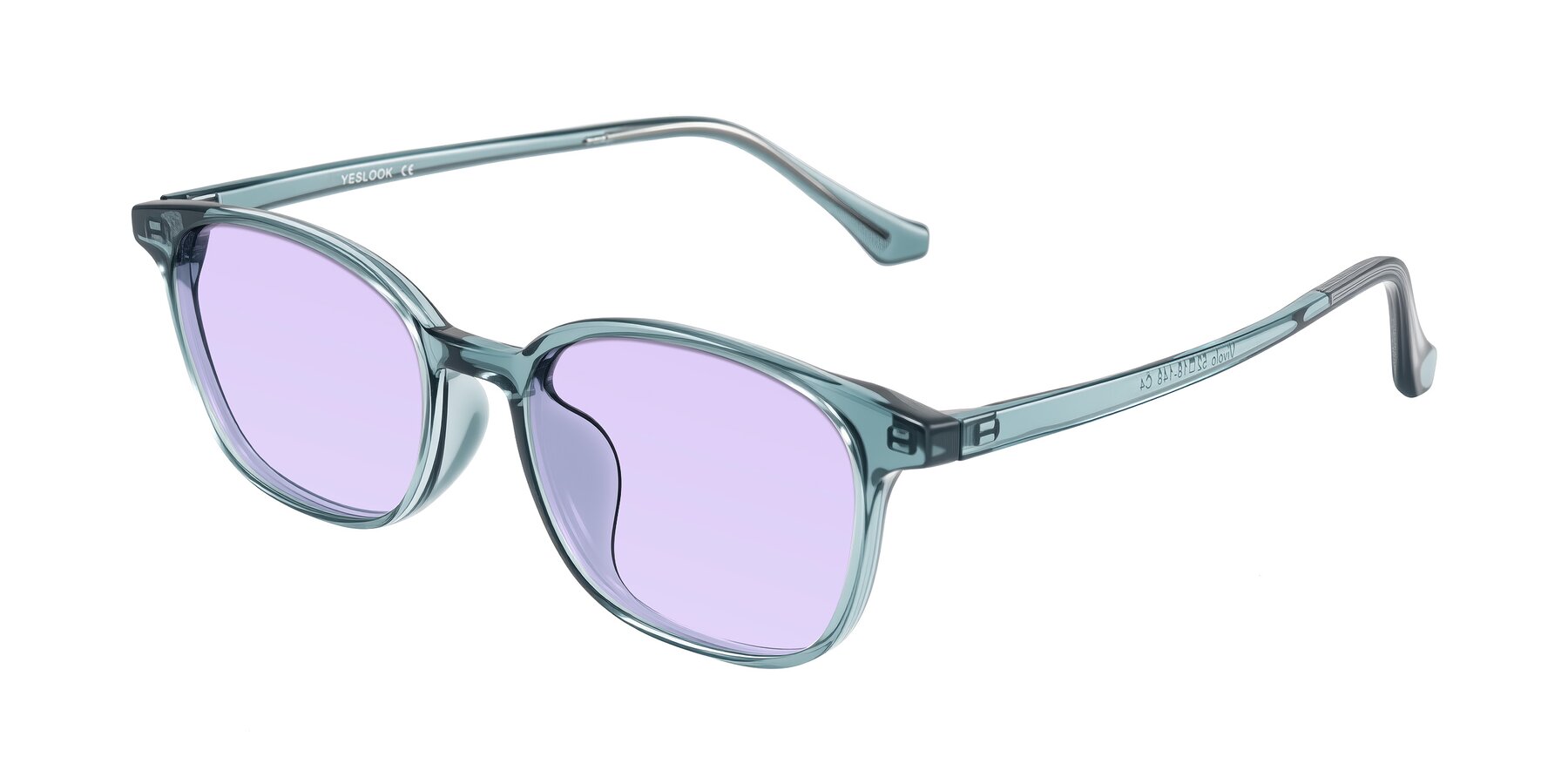 Angle of Vivolo in Water Blue with Light Purple Tinted Lenses