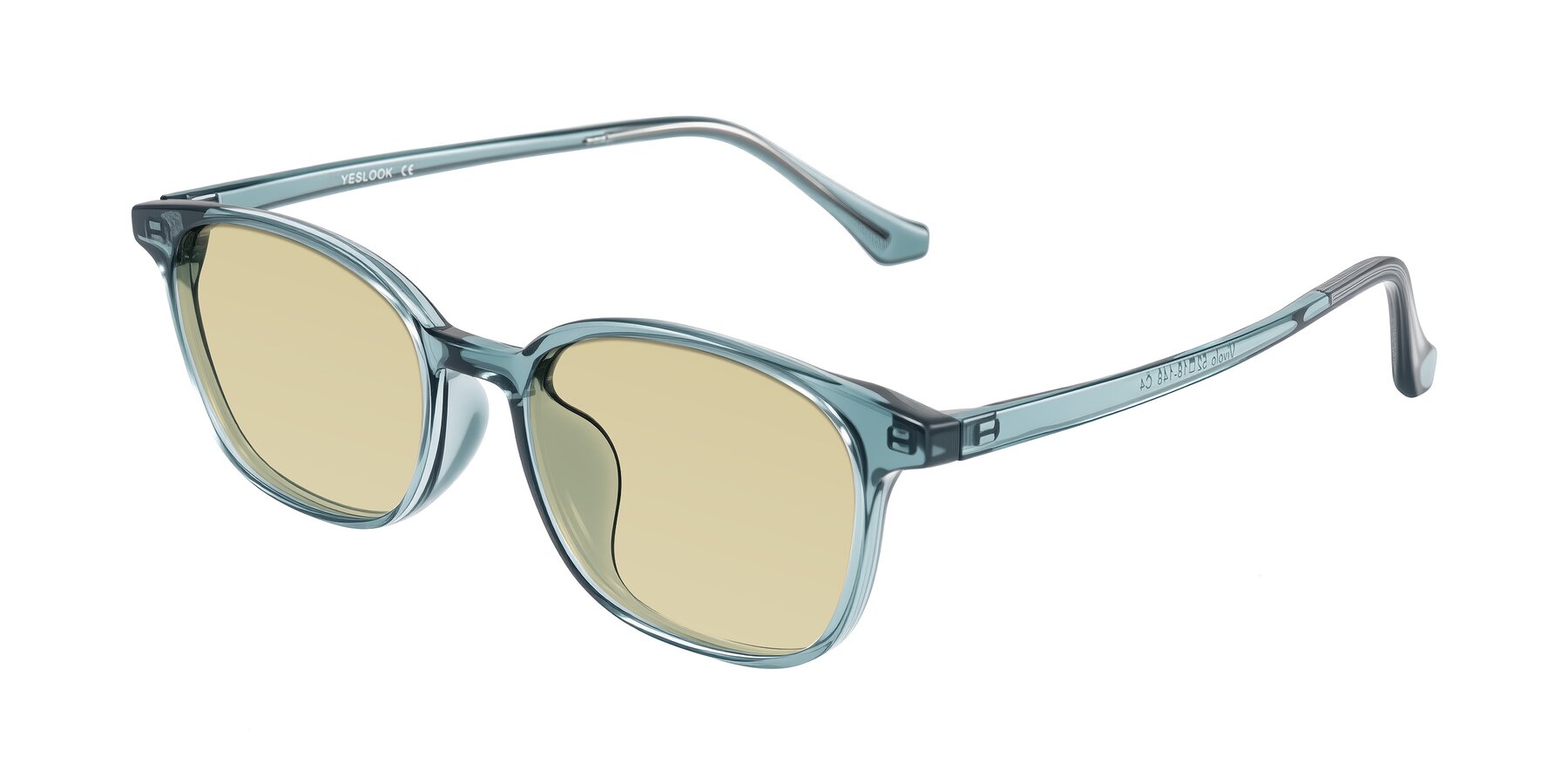 Angle of Vivolo in Water Blue with Light Champagne Tinted Lenses