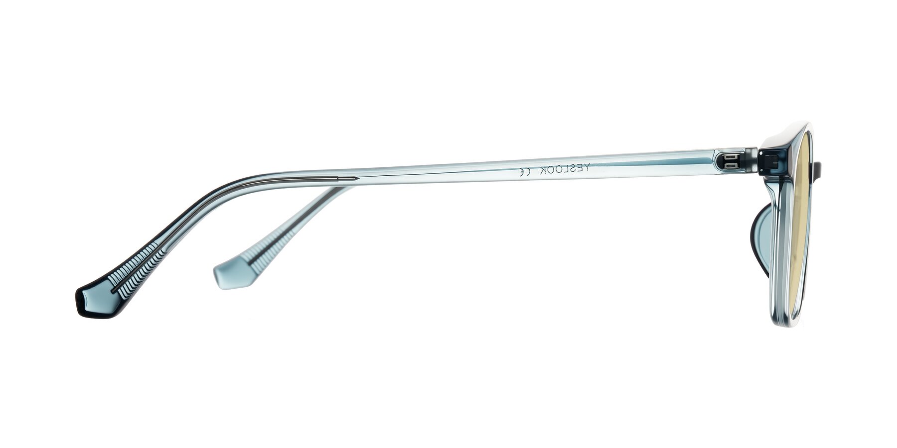 Side of Vivolo in Water Blue with Light Champagne Tinted Lenses