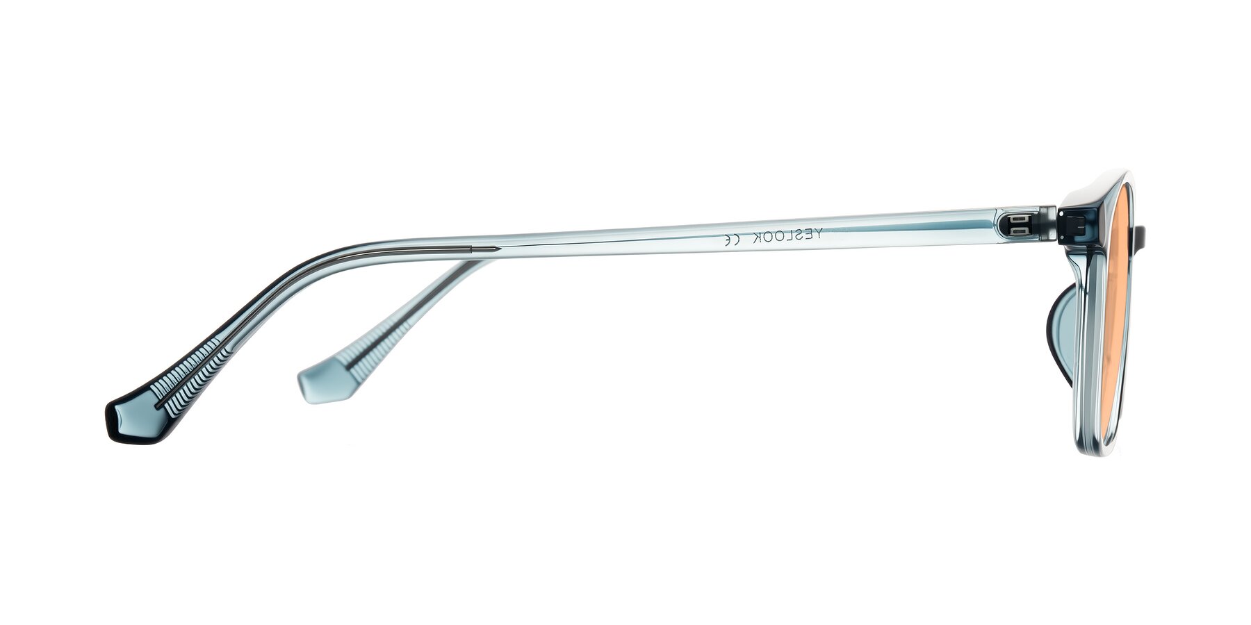 Side of Vivolo in Water Blue with Light Orange Tinted Lenses