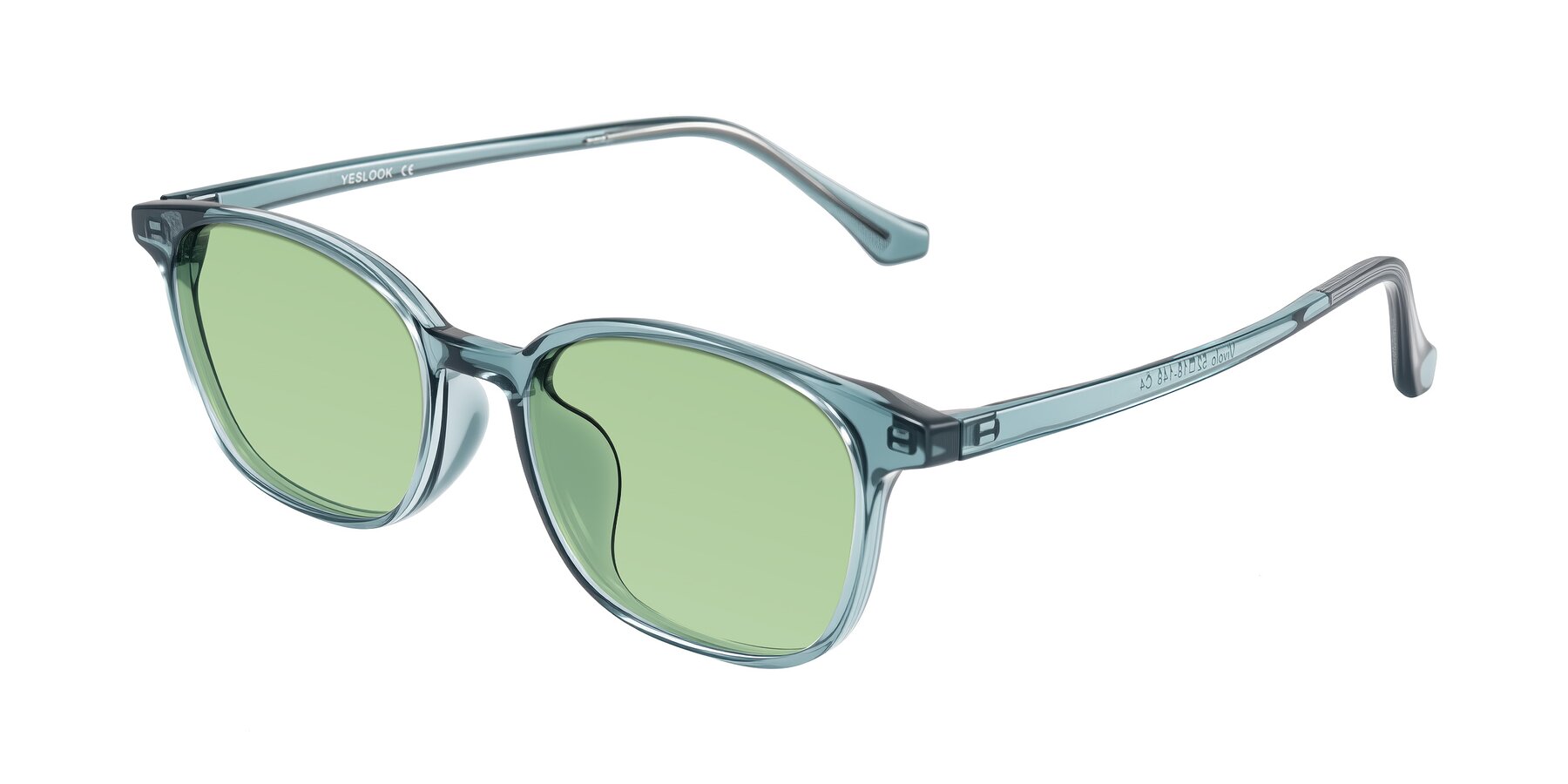 Angle of Vivolo in Water Blue with Medium Green Tinted Lenses