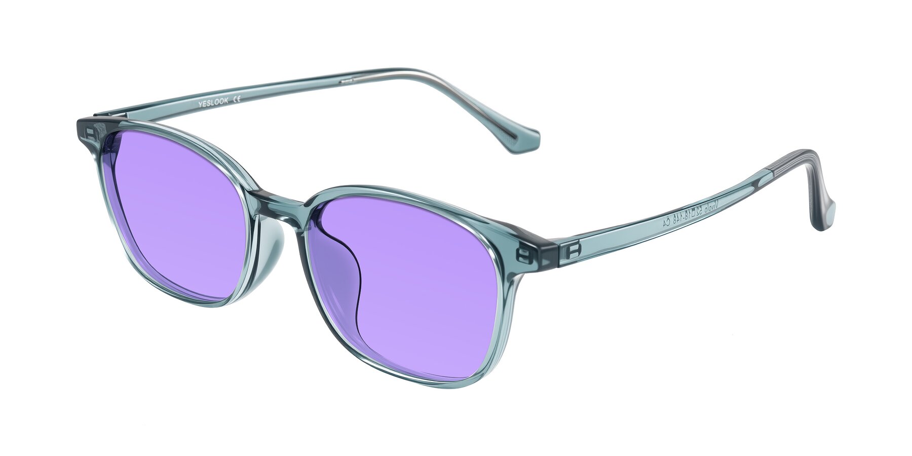 Angle of Vivolo in Water Blue with Medium Purple Tinted Lenses