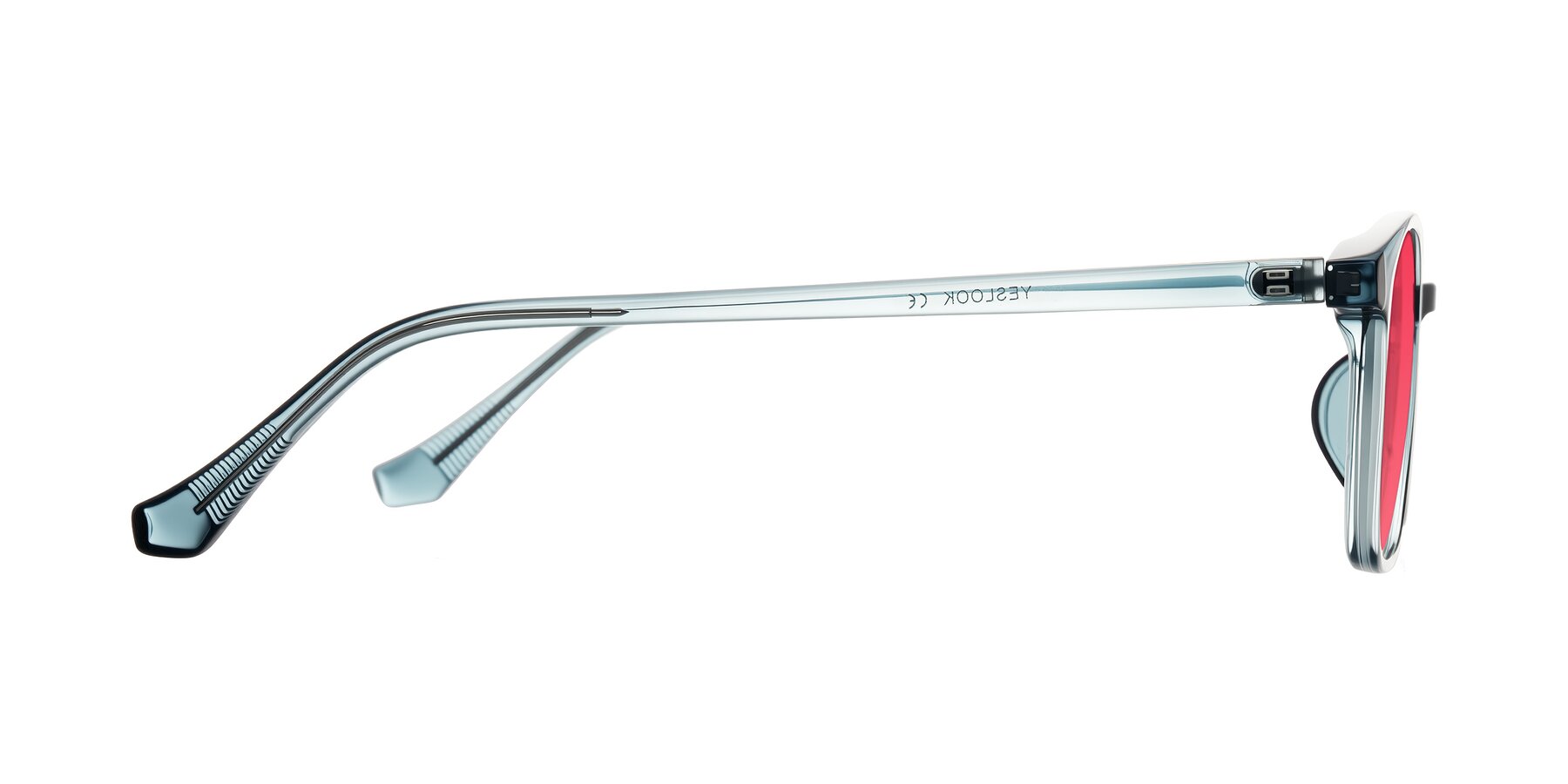 Side of Vivolo in Water Blue with Red Tinted Lenses